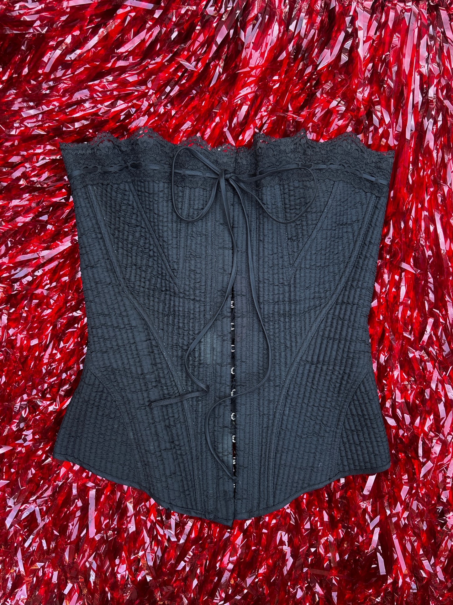 1999 Betsey Johnson does Victorian lace-up corset