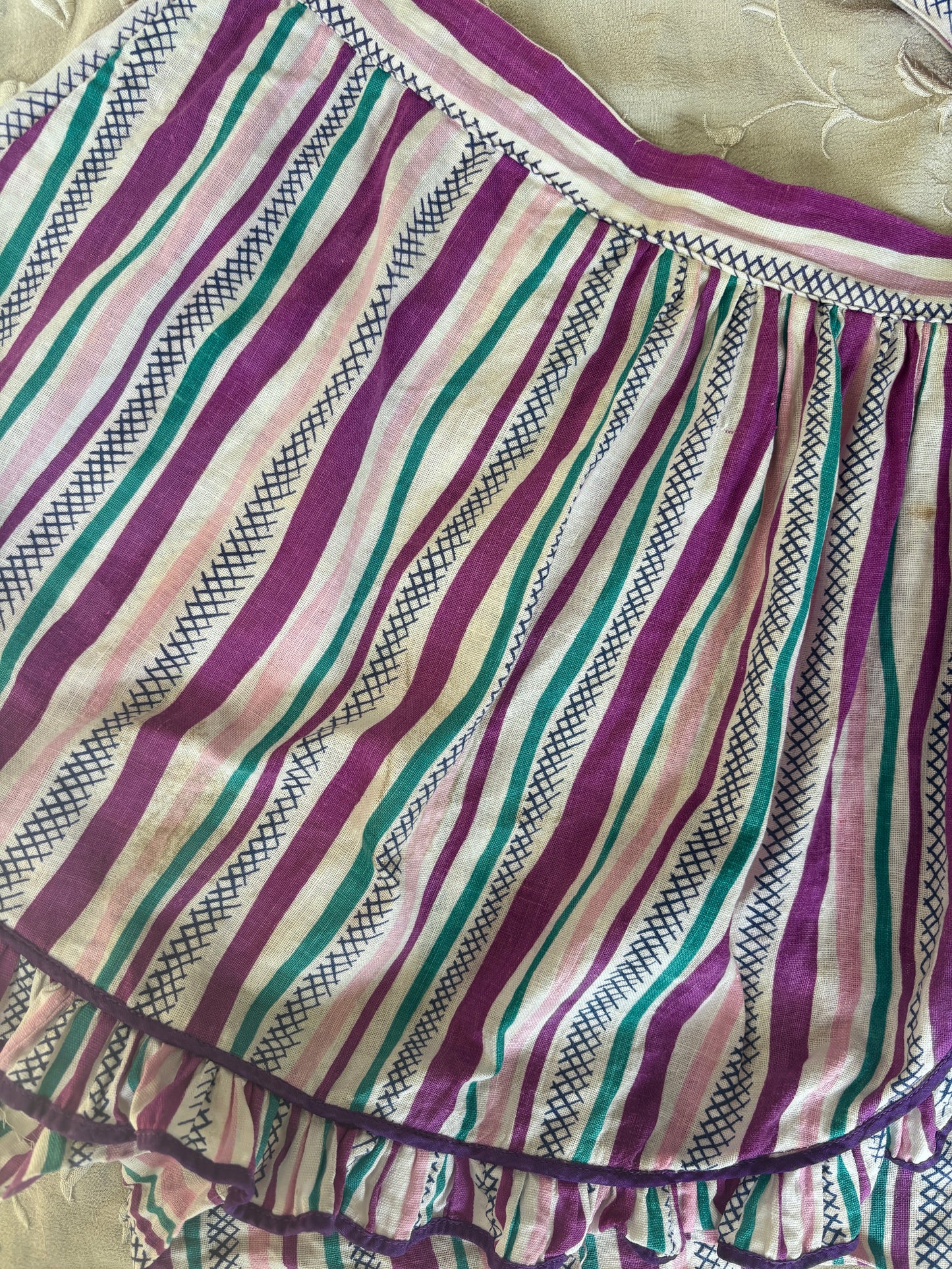 1940s cotton striped playsuit 2 pc set