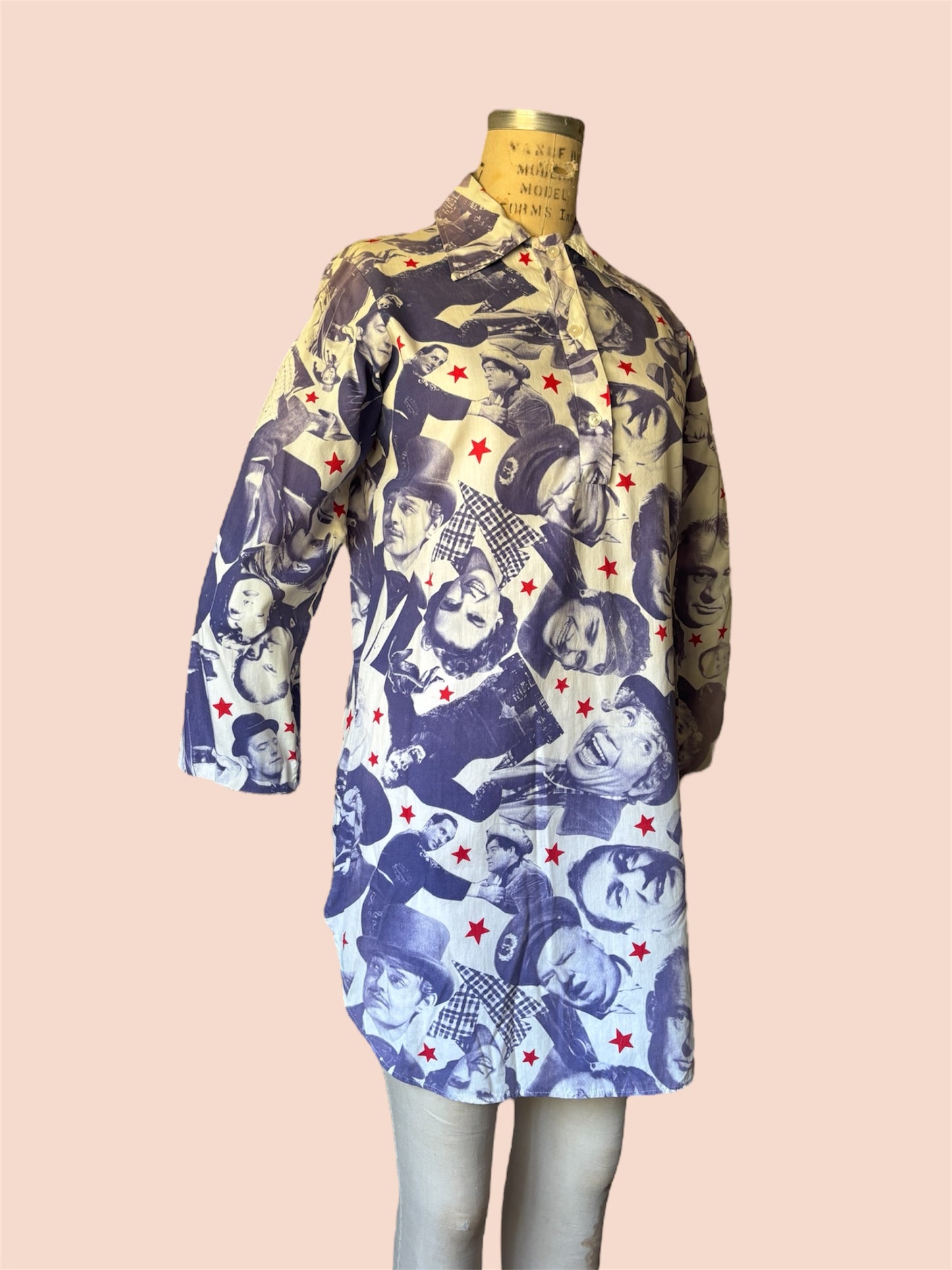 1960s Hollywood stars photo print shirt/dress