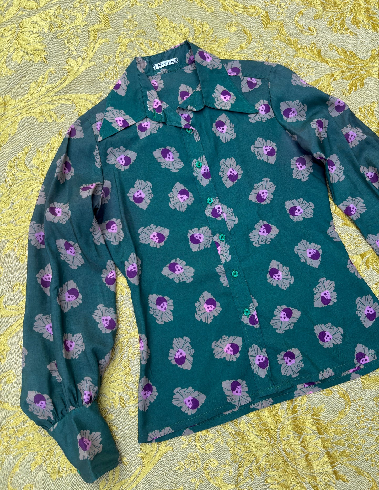 1970s French Pierrot novelty blouse