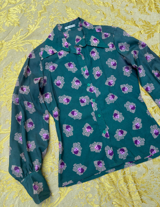 1970s French Pierrot novelty blouse