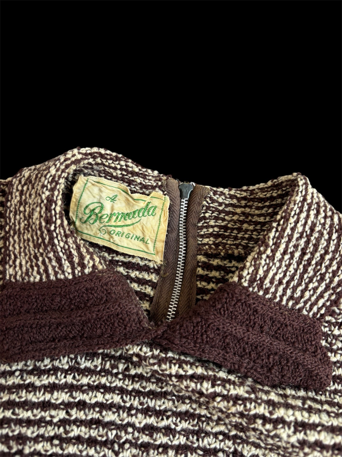 1940s/50s belted bouclé knit sweater