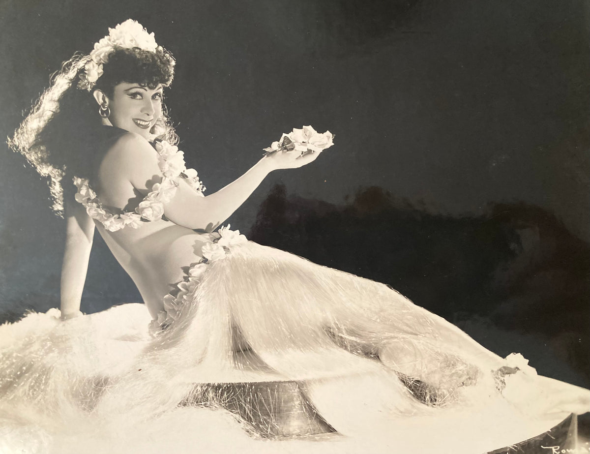 1940 red cellophane showgirl costume owned by drag performer Li-Kar
