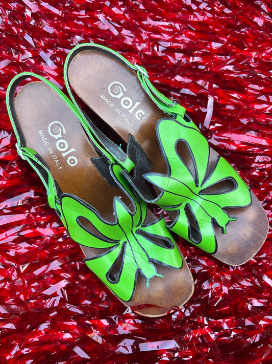 1960s Italian mod pop art butterfly heels
