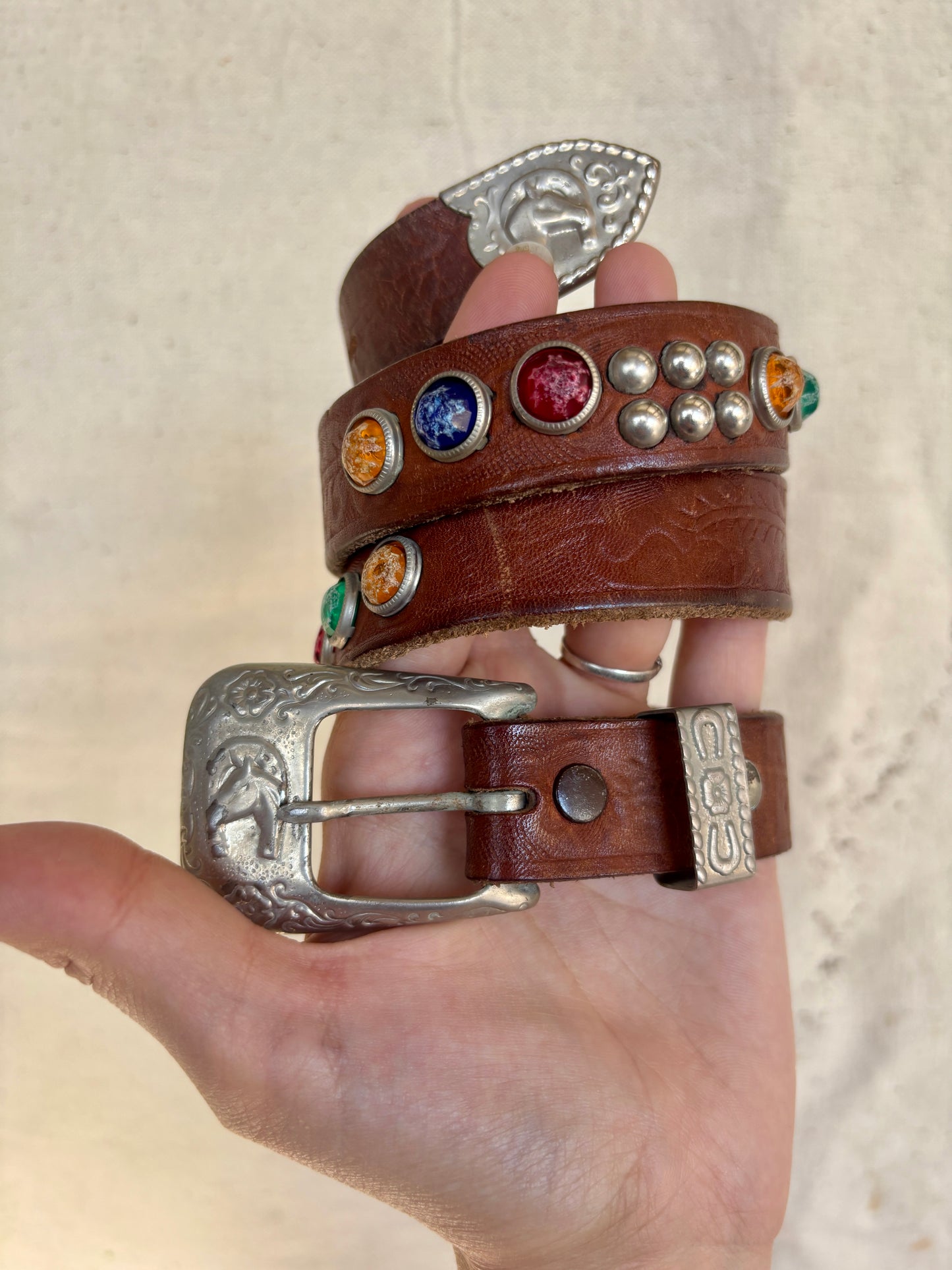 1950s/60s studded & jeweled western belt