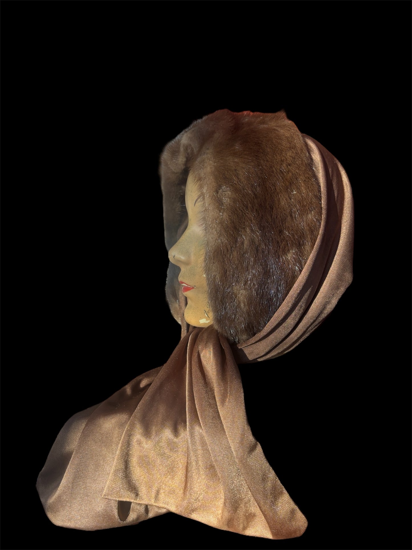 1960s mink snood/bonnet