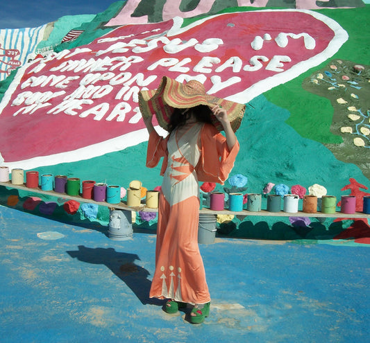 1930s jersey art deco appliqué beach pajama ensemble