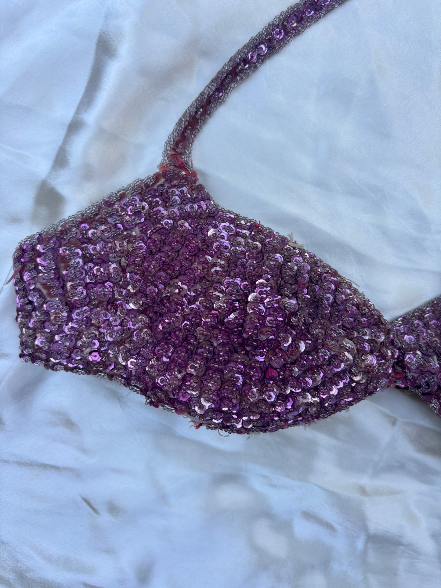 1930s handmade sequined & beaded showgirl bra