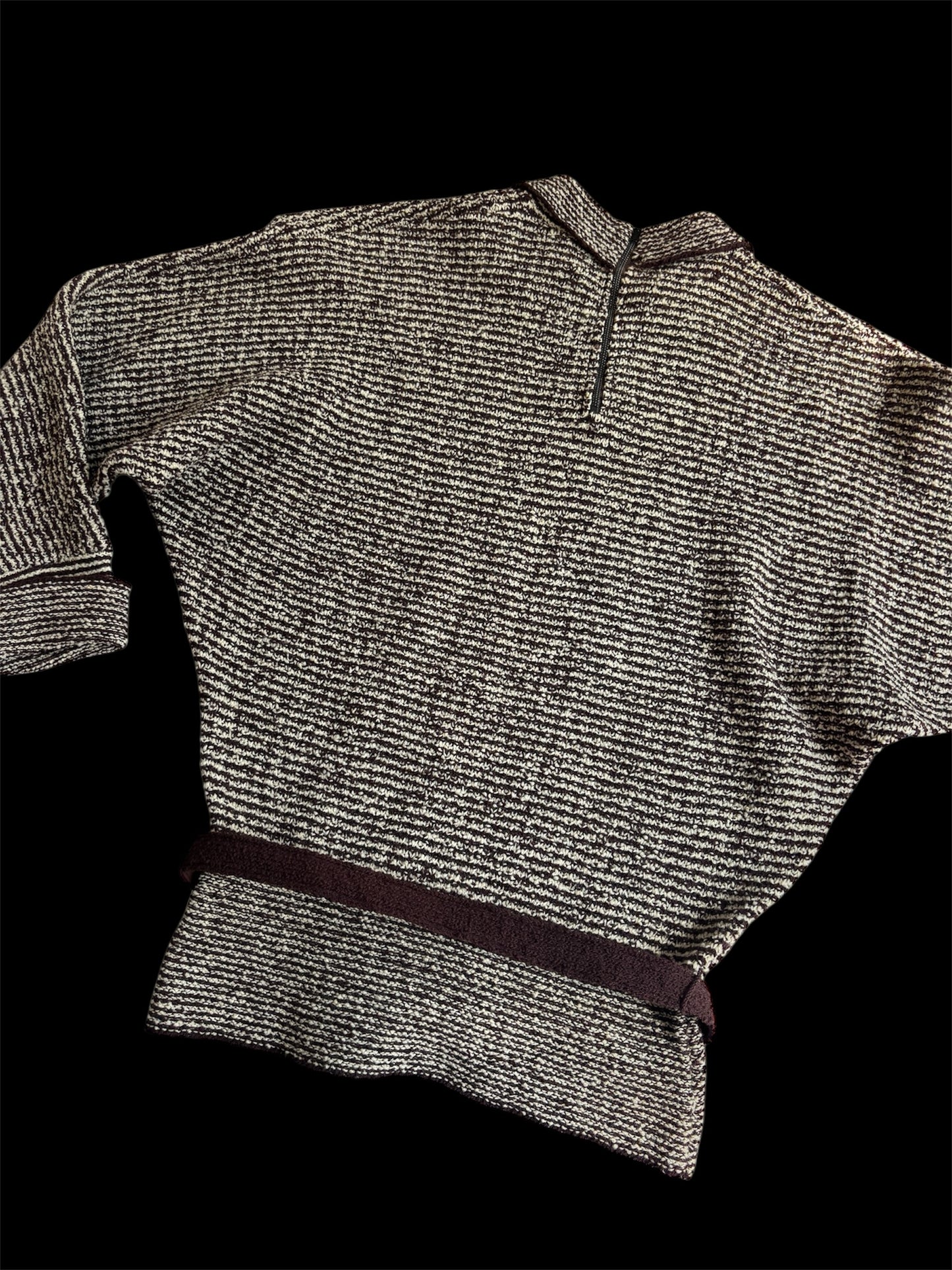 1940s/50s belted bouclé knit sweater