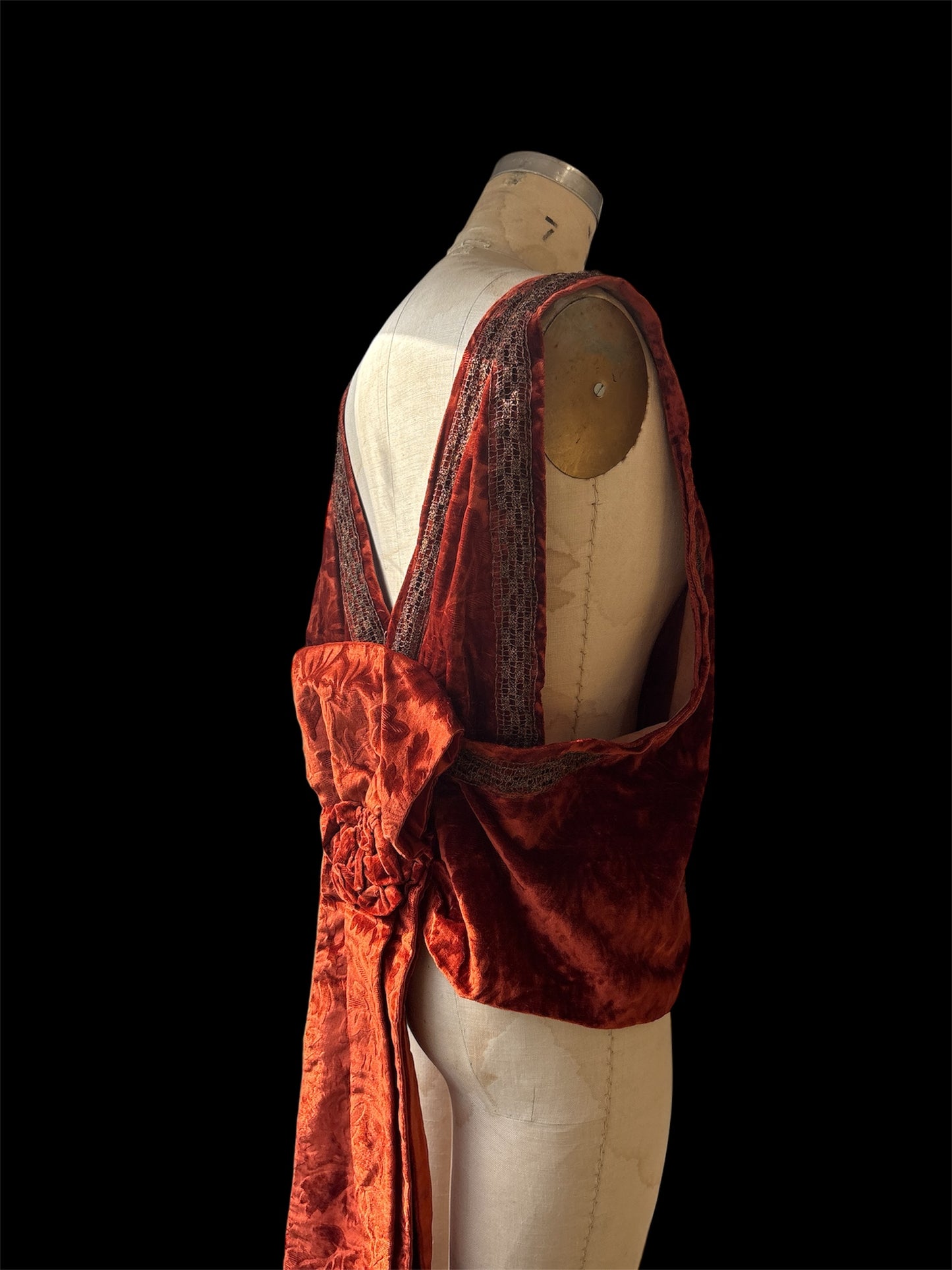1910s/1920s devore velvet modular evening ensemble