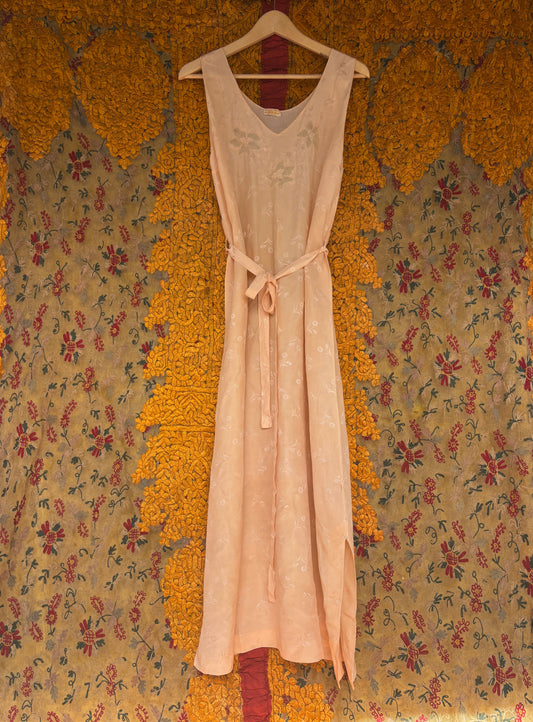 1930s blush pink pure silk slip dress