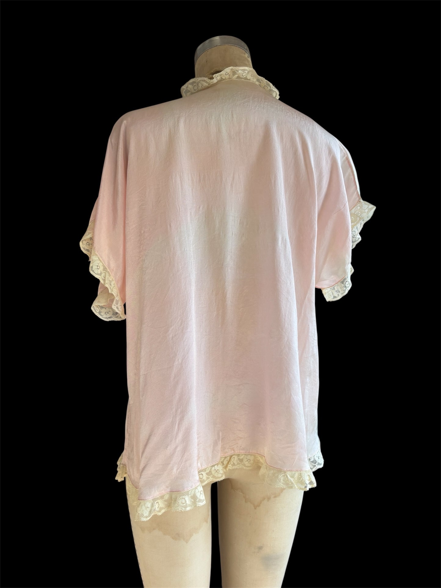 1920s pure silk pink boudoir jacket