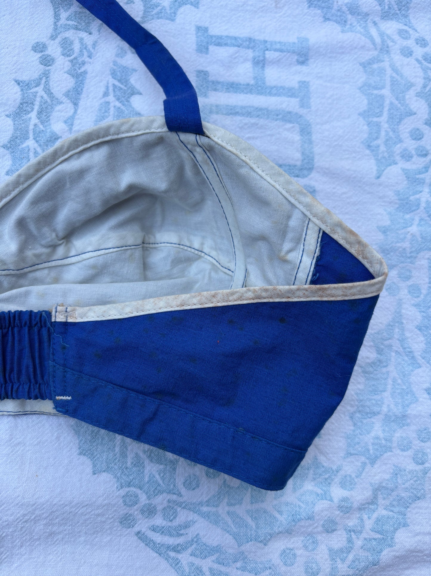1950s cobalt sanforized cotton sportswear sun top