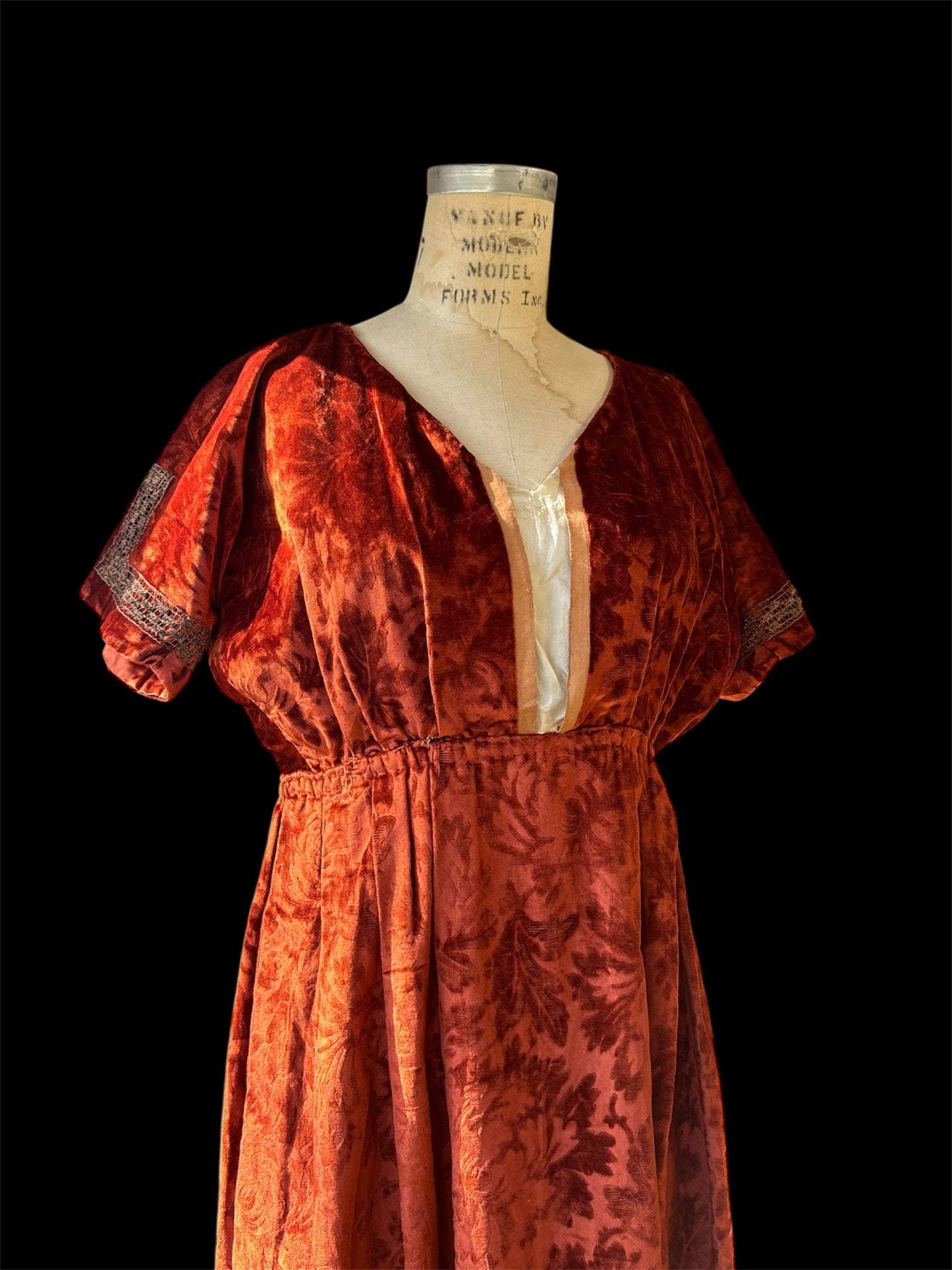 1910s/1920s devore velvet modular evening ensemble