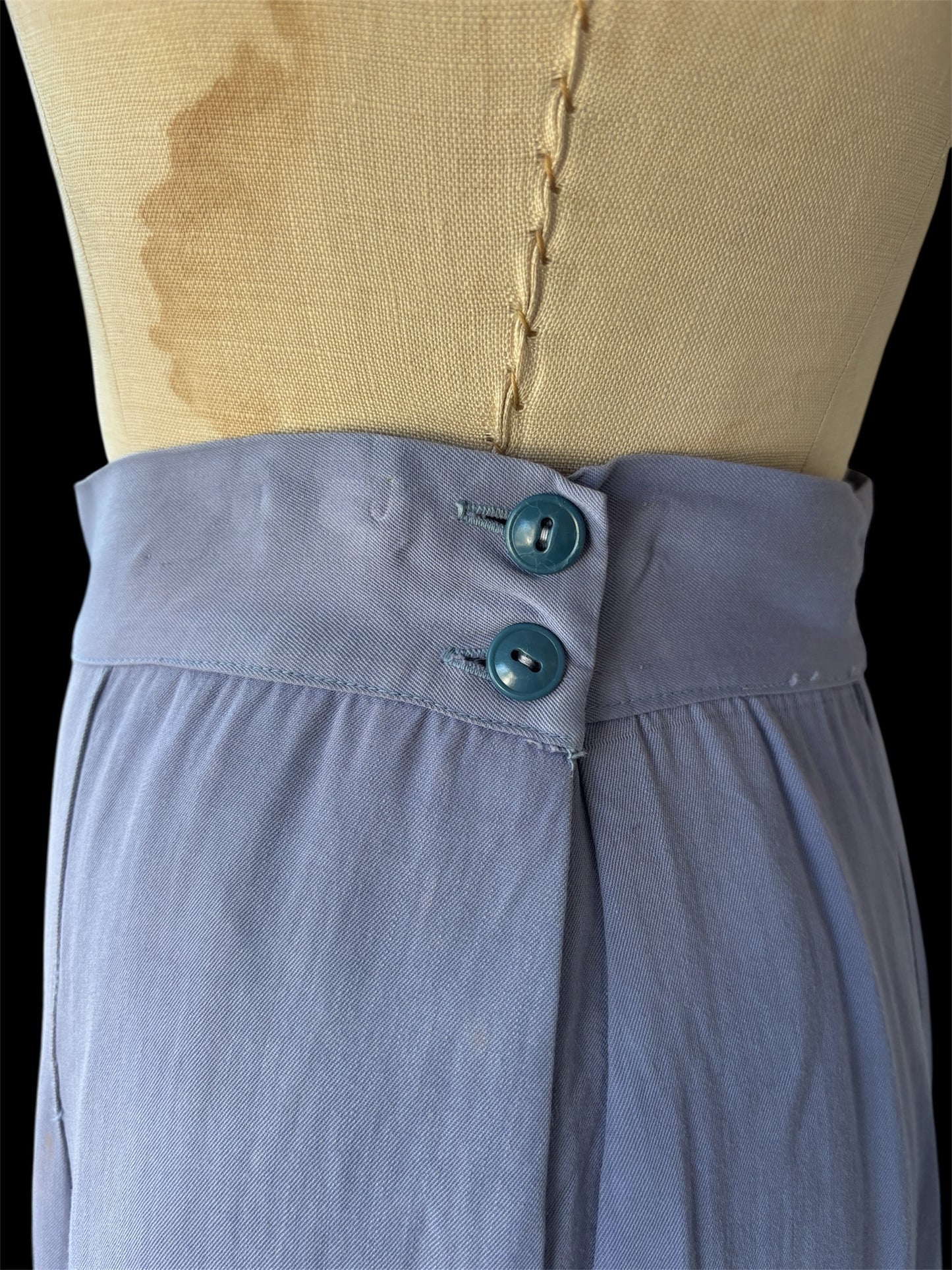 1940s periwinkle tailored gabardine set