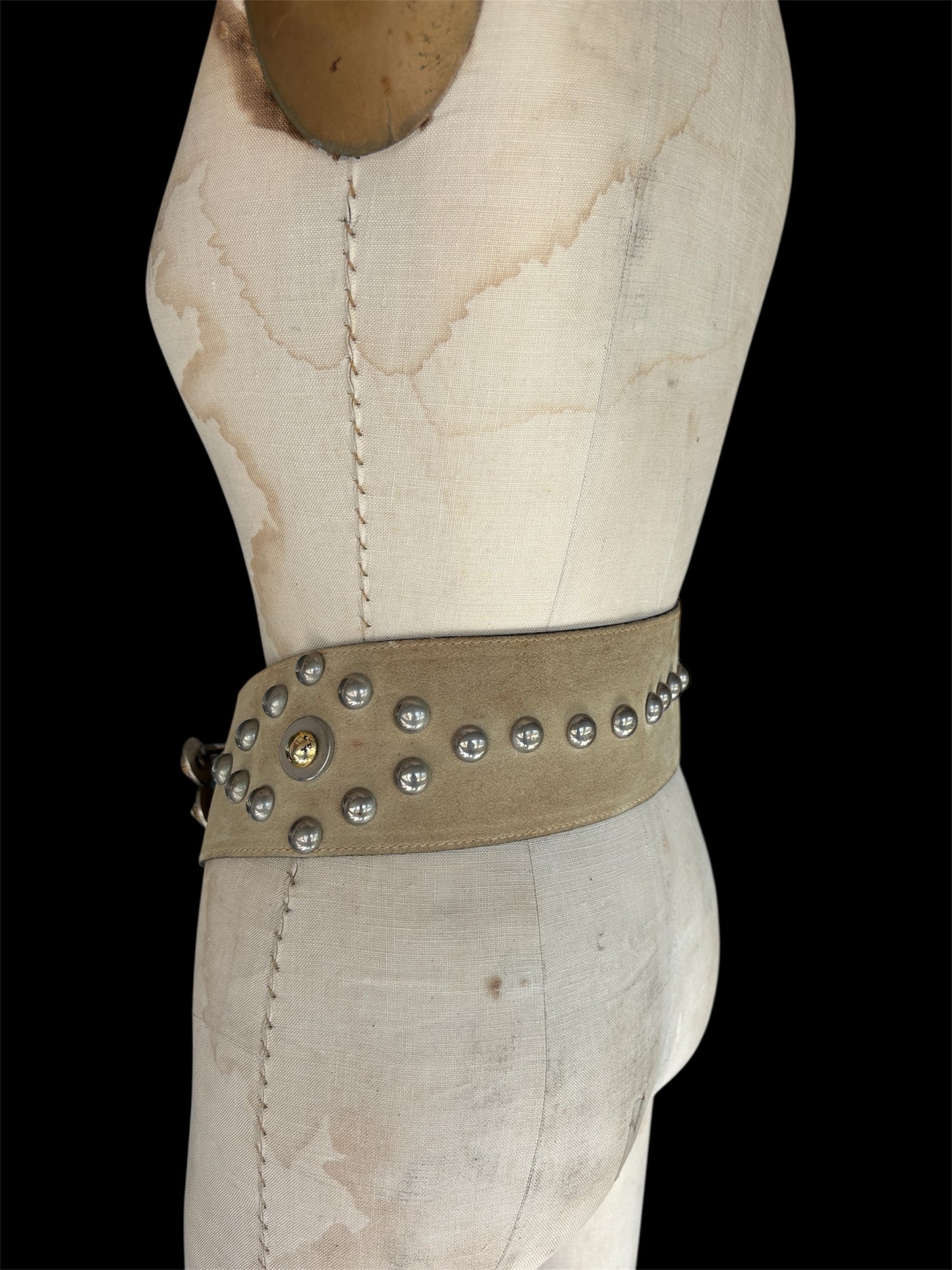 Late 1960s heavily studded hippie leather belt