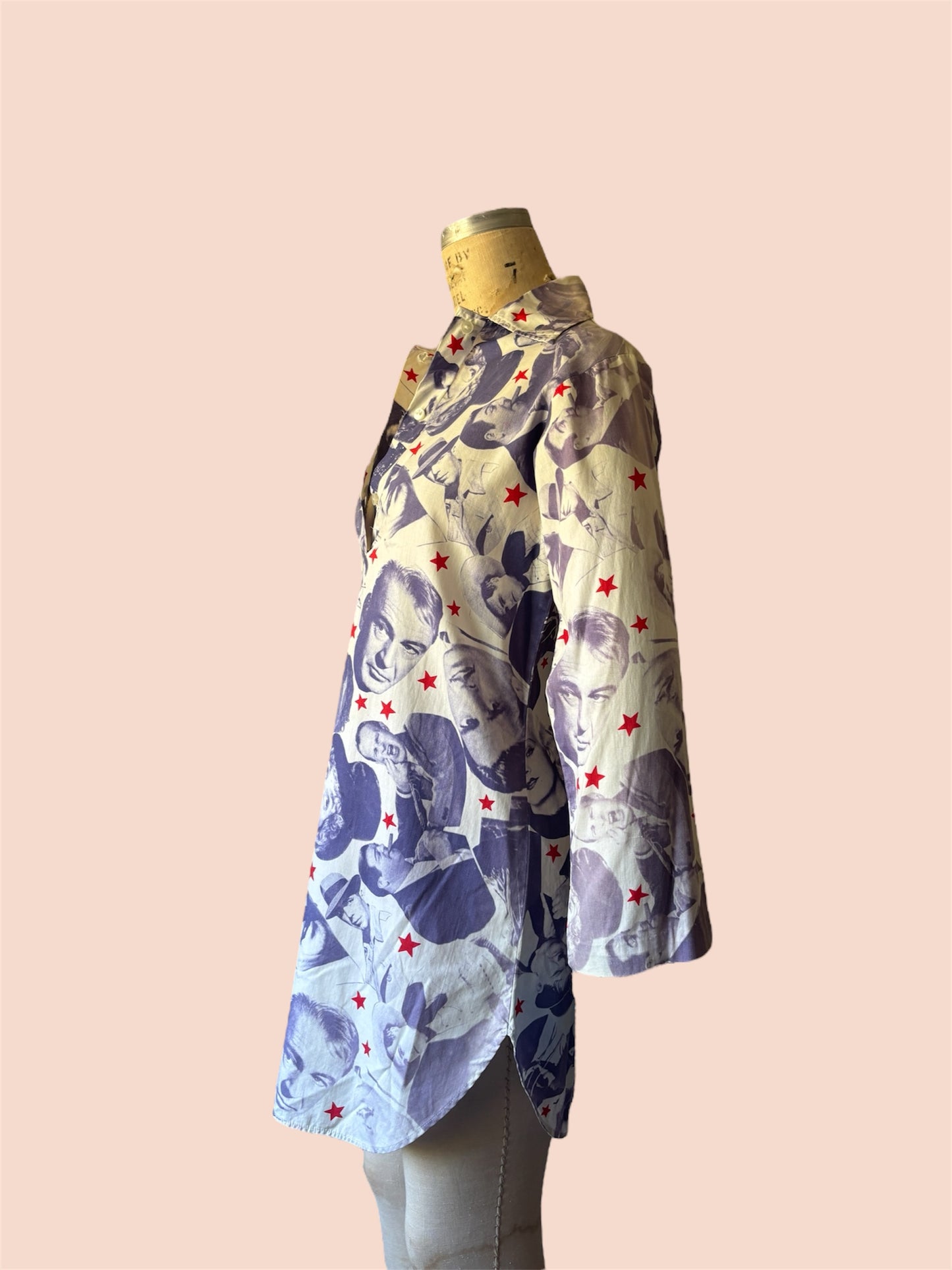 1960s Hollywood stars photo print shirt/dress