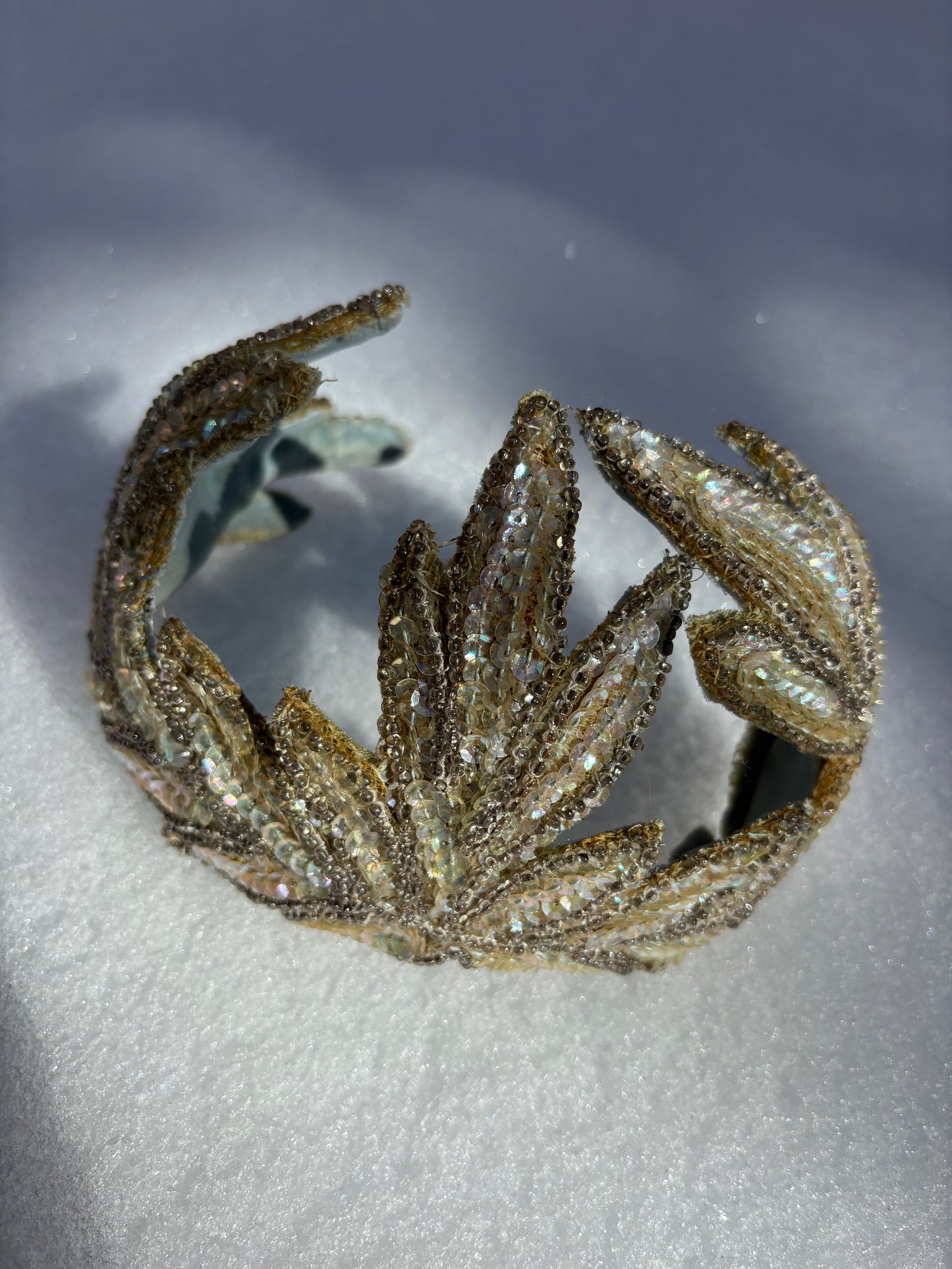 1930s/40s ice queen sequined head piece