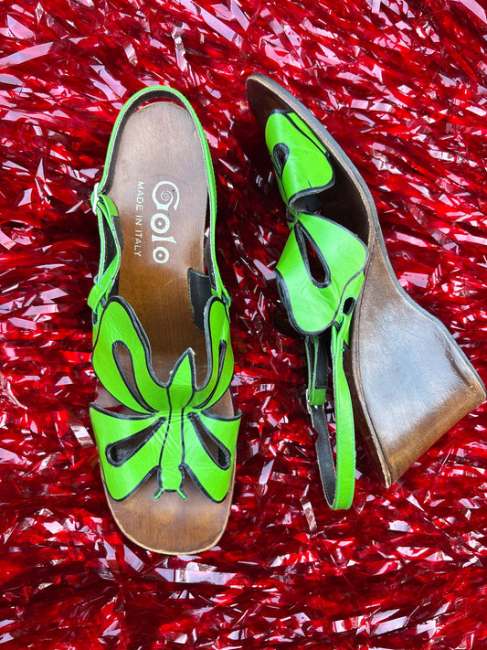 1960s Italian mod pop art butterfly heels