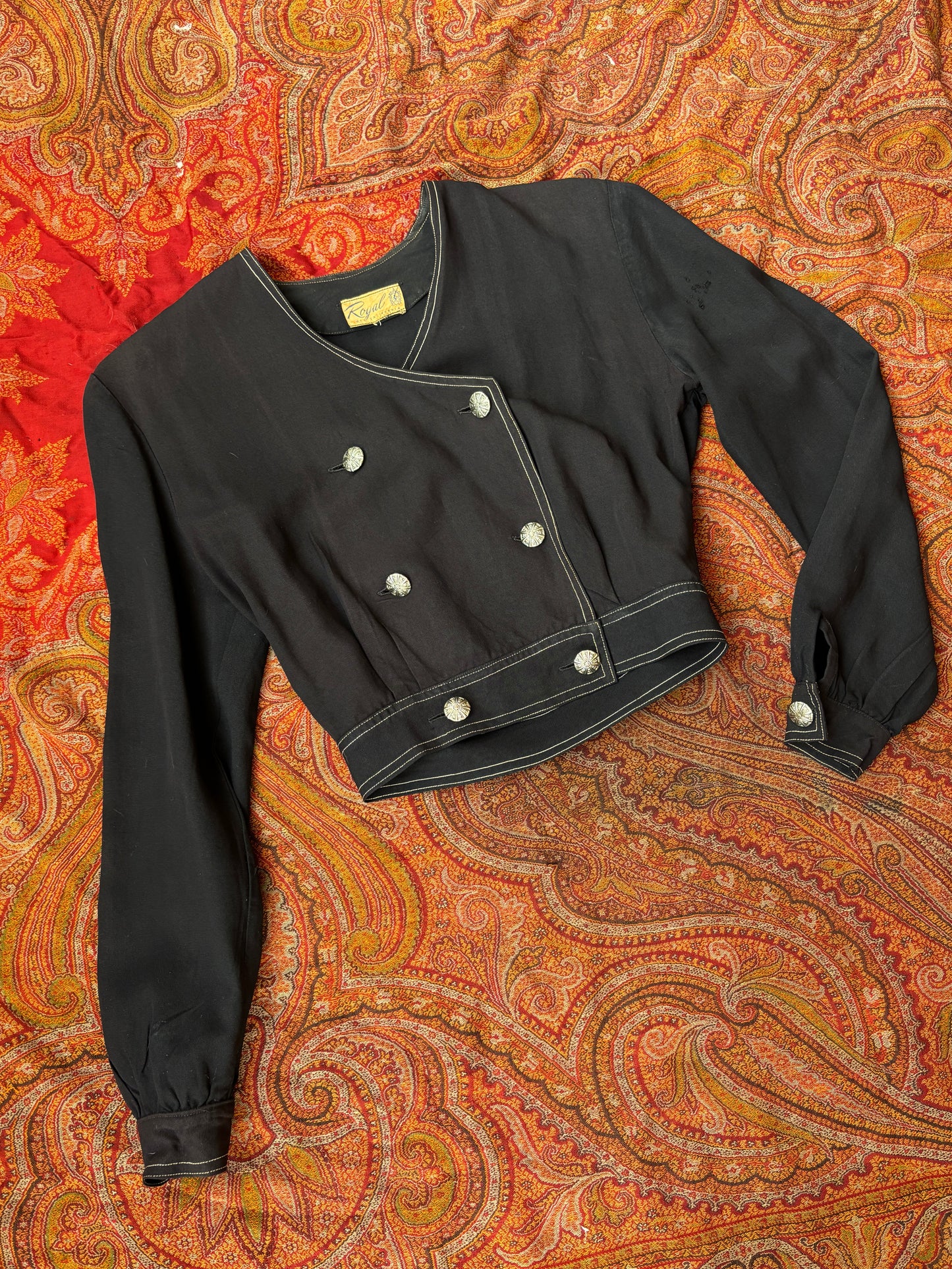 1940s cropped gabardine jacket