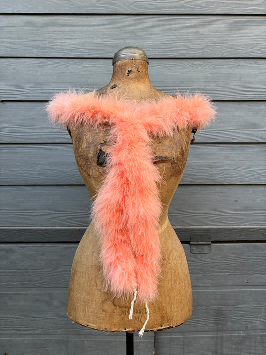 1930s salmon marabou feather boa