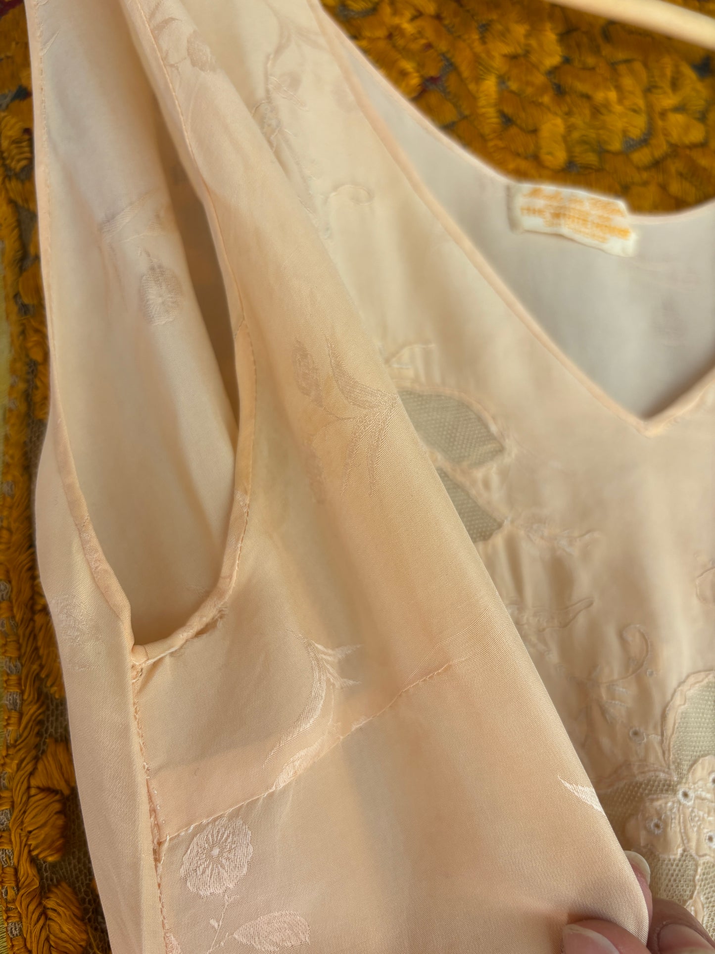 1930s blush pink pure silk slip dress