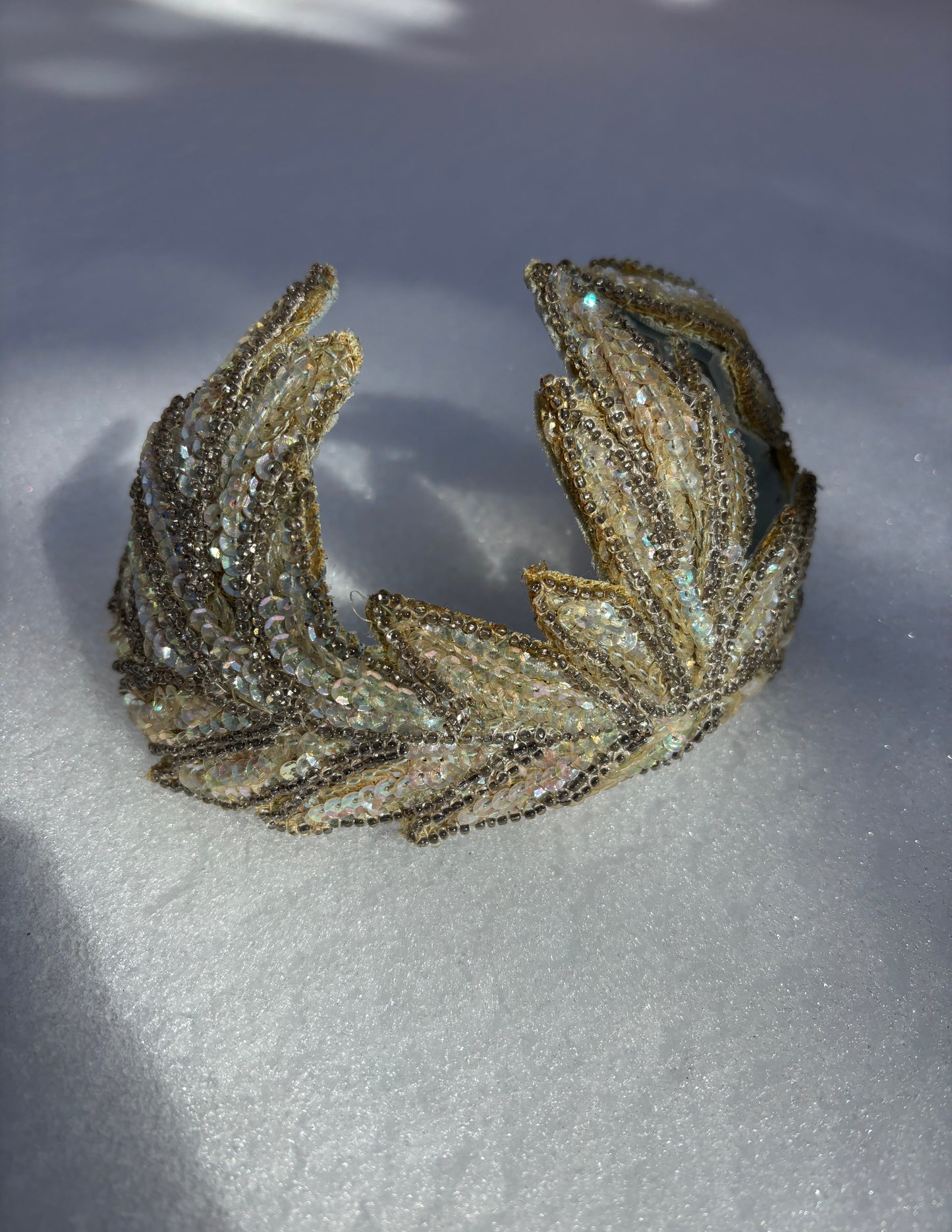 1930s/40s ice queen sequined head piece