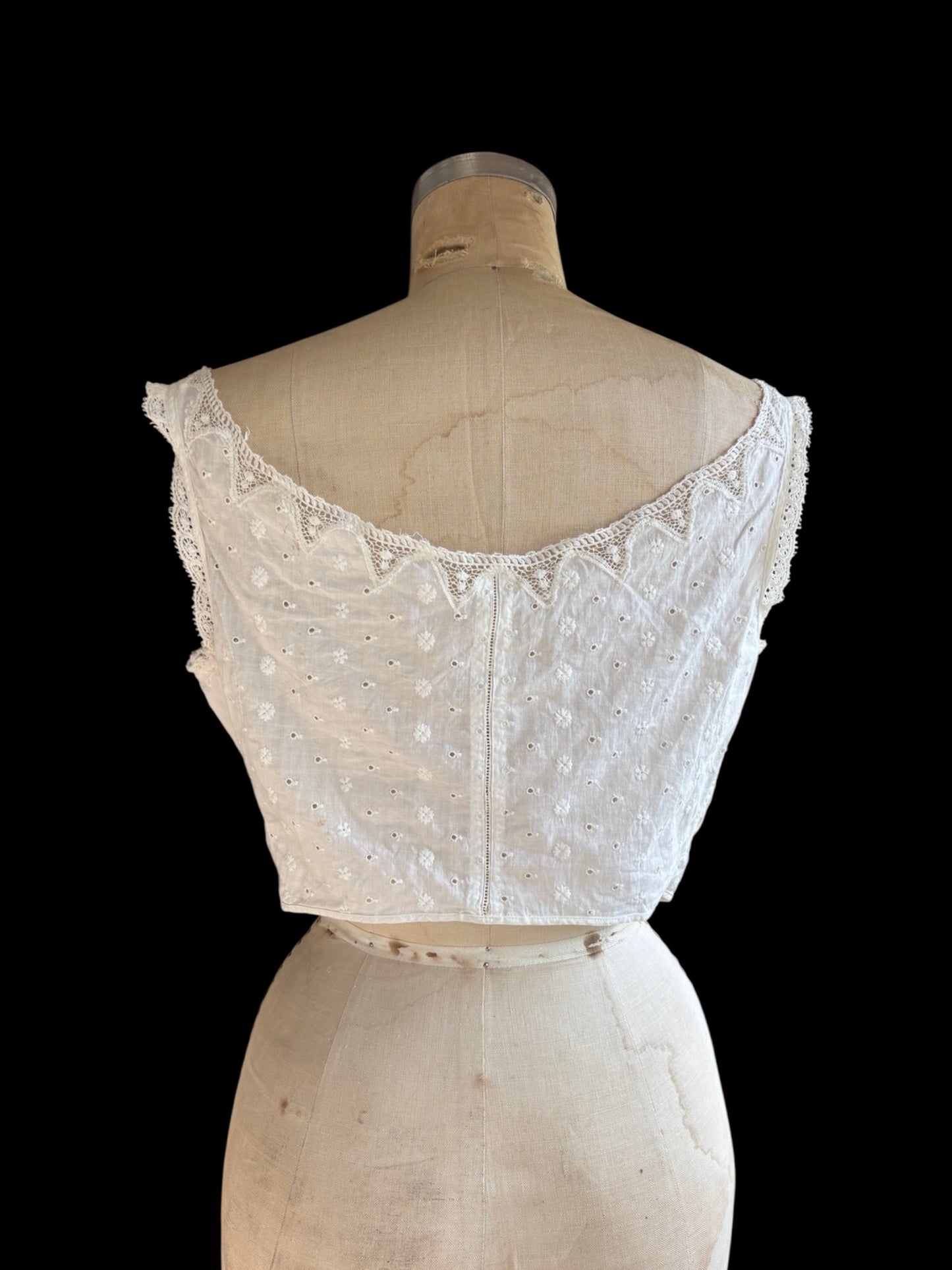 Edwardian cotton eyelet corset cover