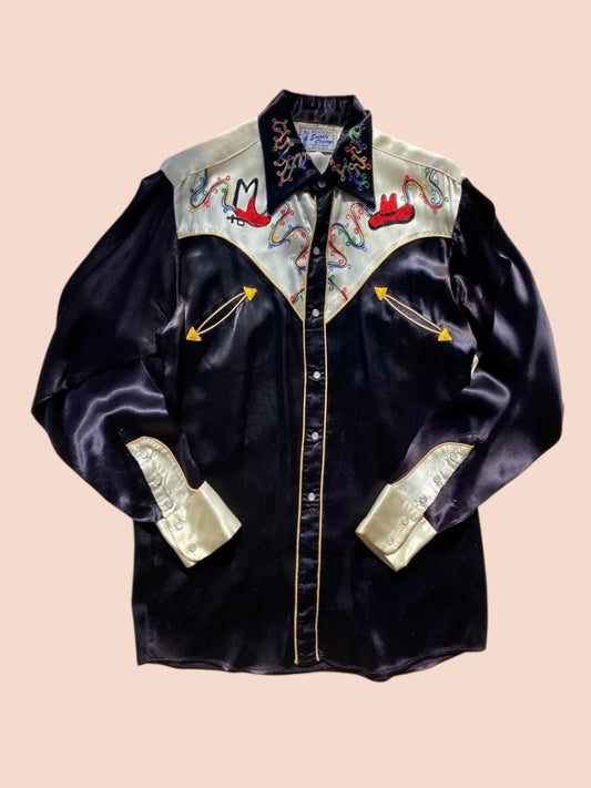 1950’s satin chain stitched western shirt