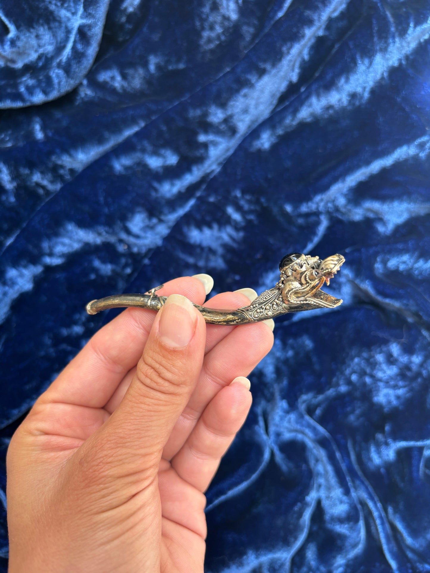 Antique Sterling Silver Dragon Cigarette Holder