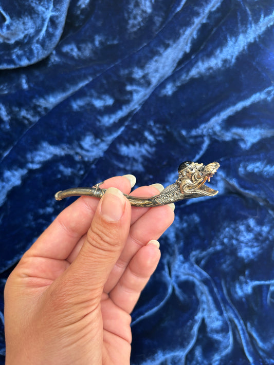 Antique Sterling Silver Dragon Cigarette Holder