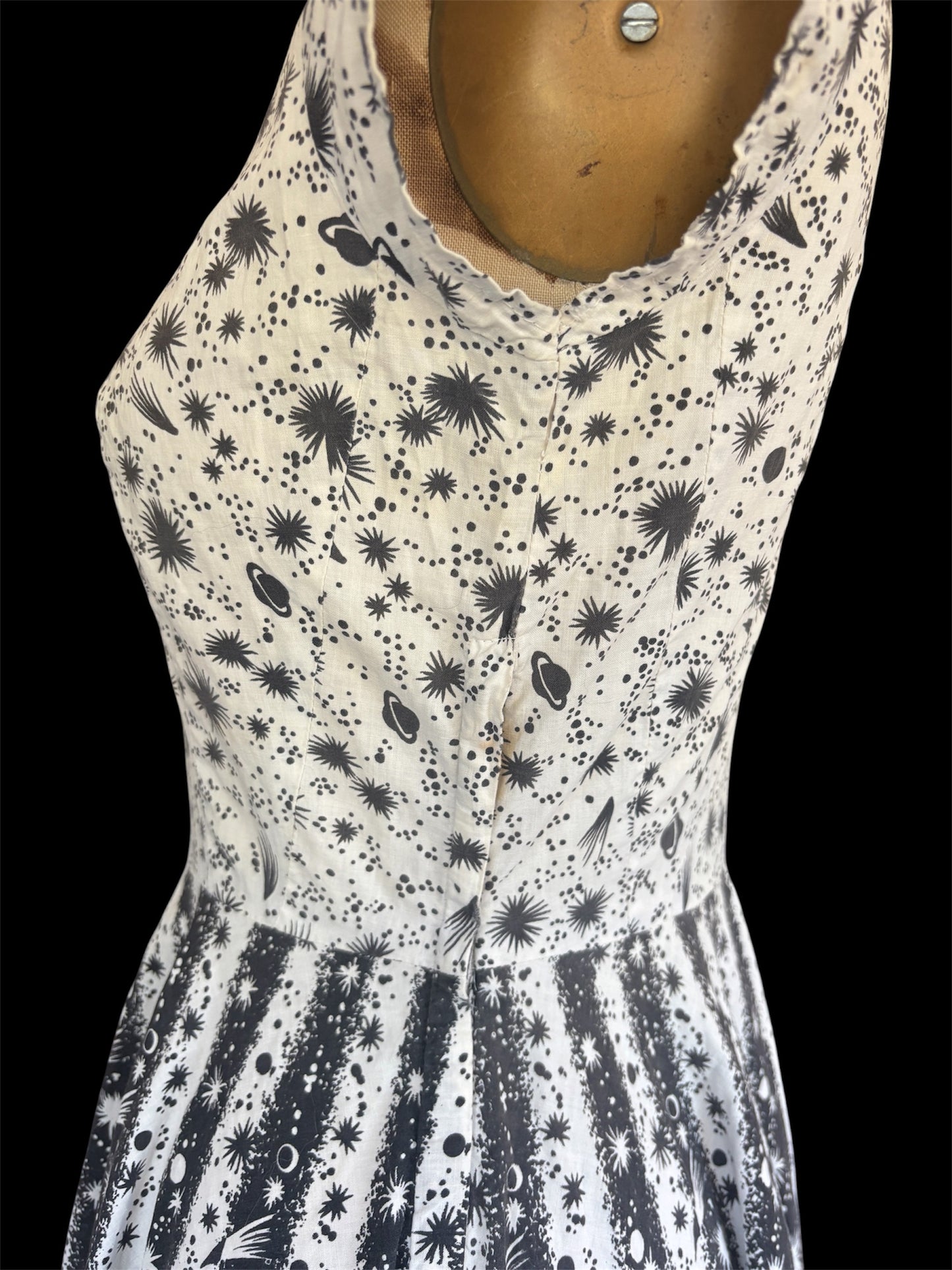 1950s astrological novelty print cotton sundress