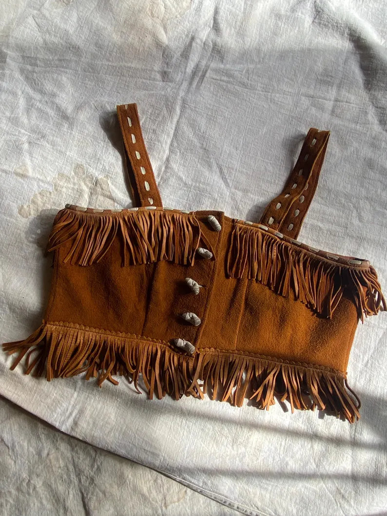 1940s western suede playsuit