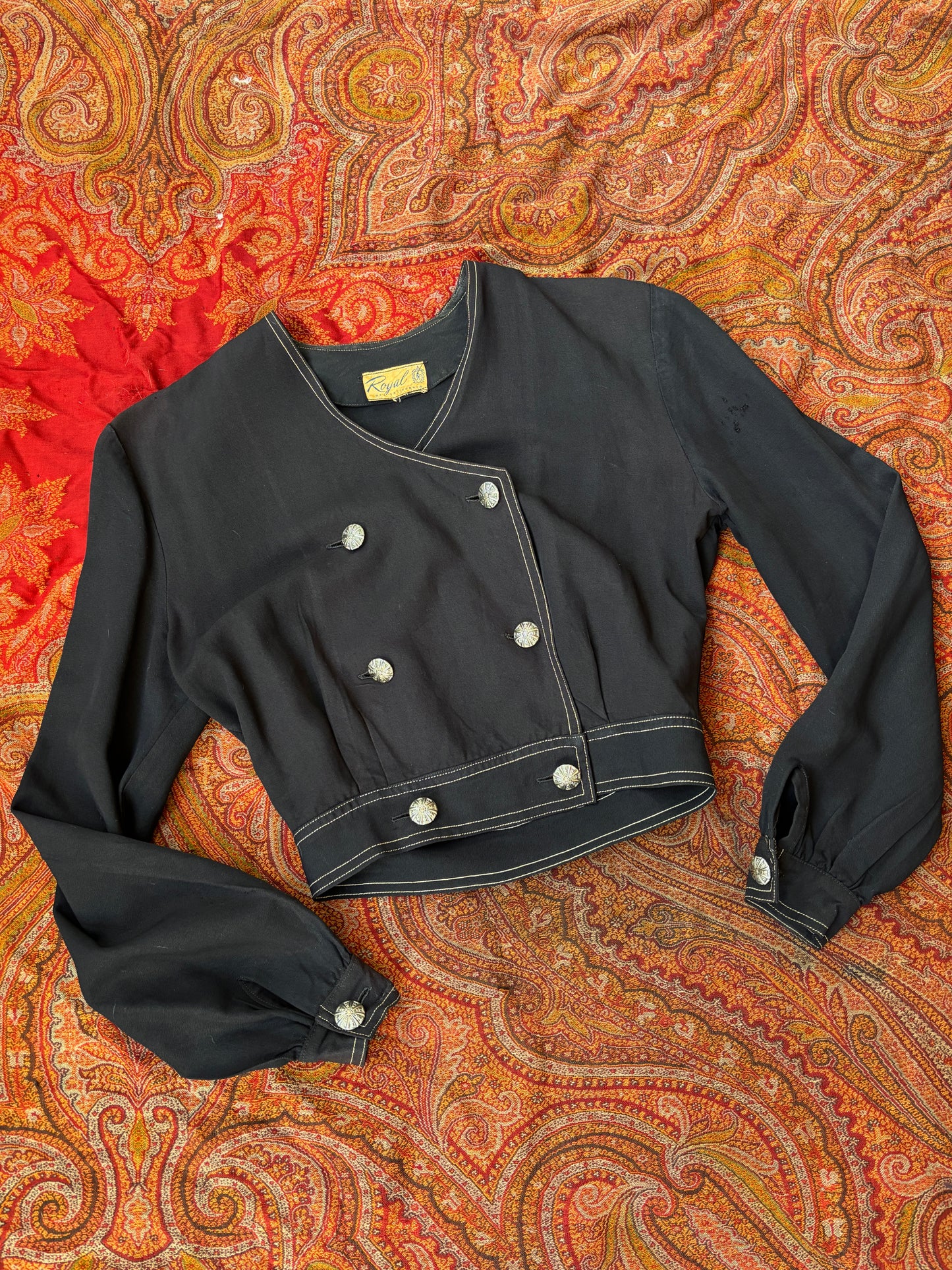 1940s cropped gabardine jacket