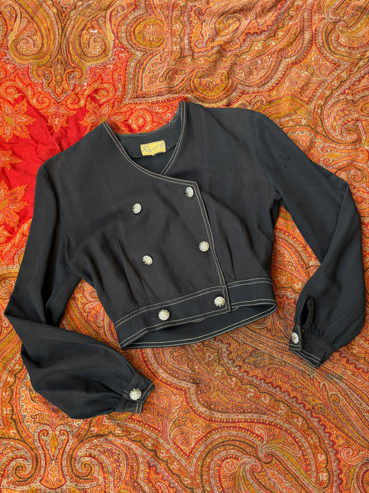 1940s cropped gabardine jacket