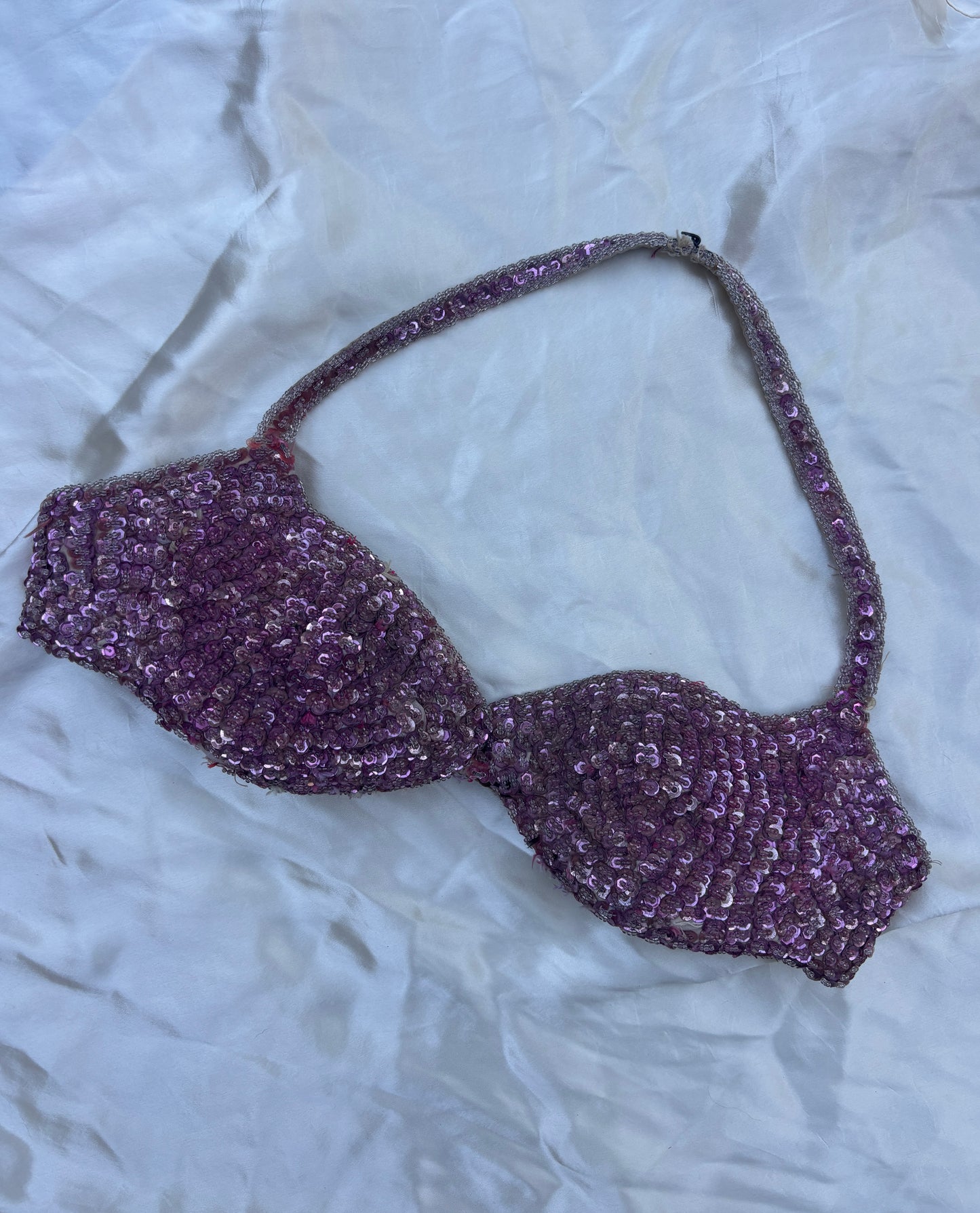 1930s handmade sequined & beaded showgirl bra