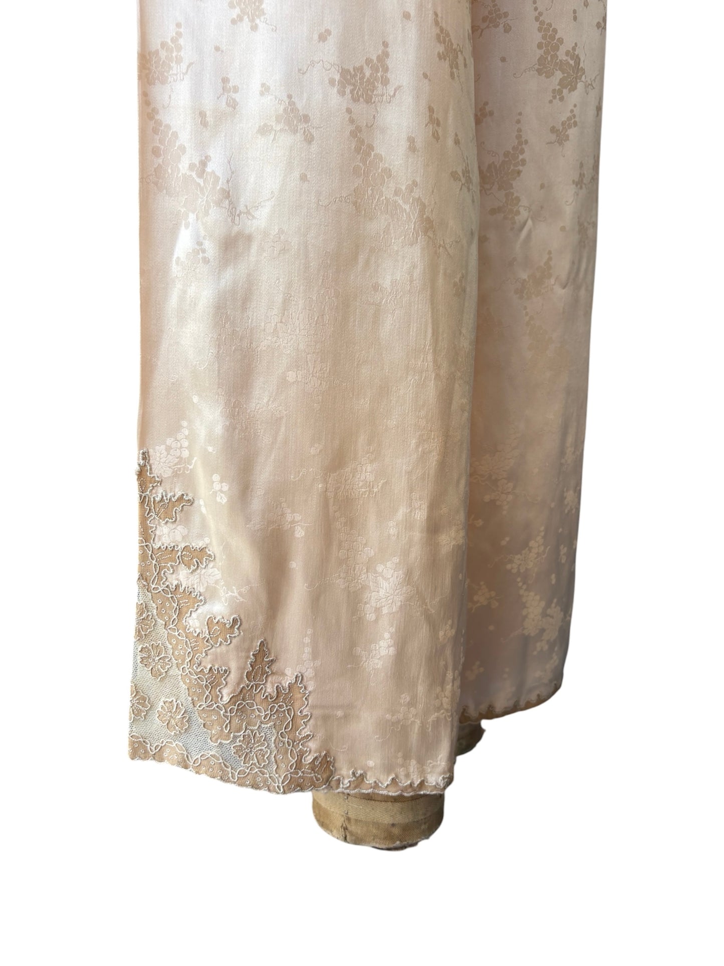 1930s silk jacquard blush pink 3 pc loungewear ensemble
