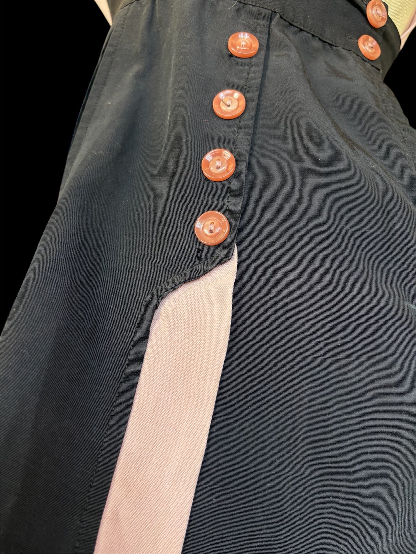 1940s pink & black pinafore/ mini dress