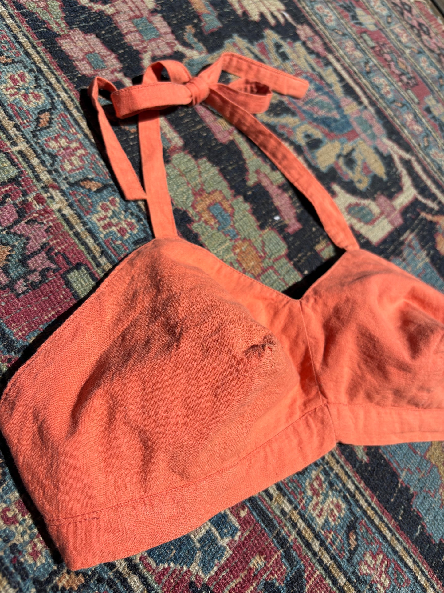 1940s orange cotton sun top