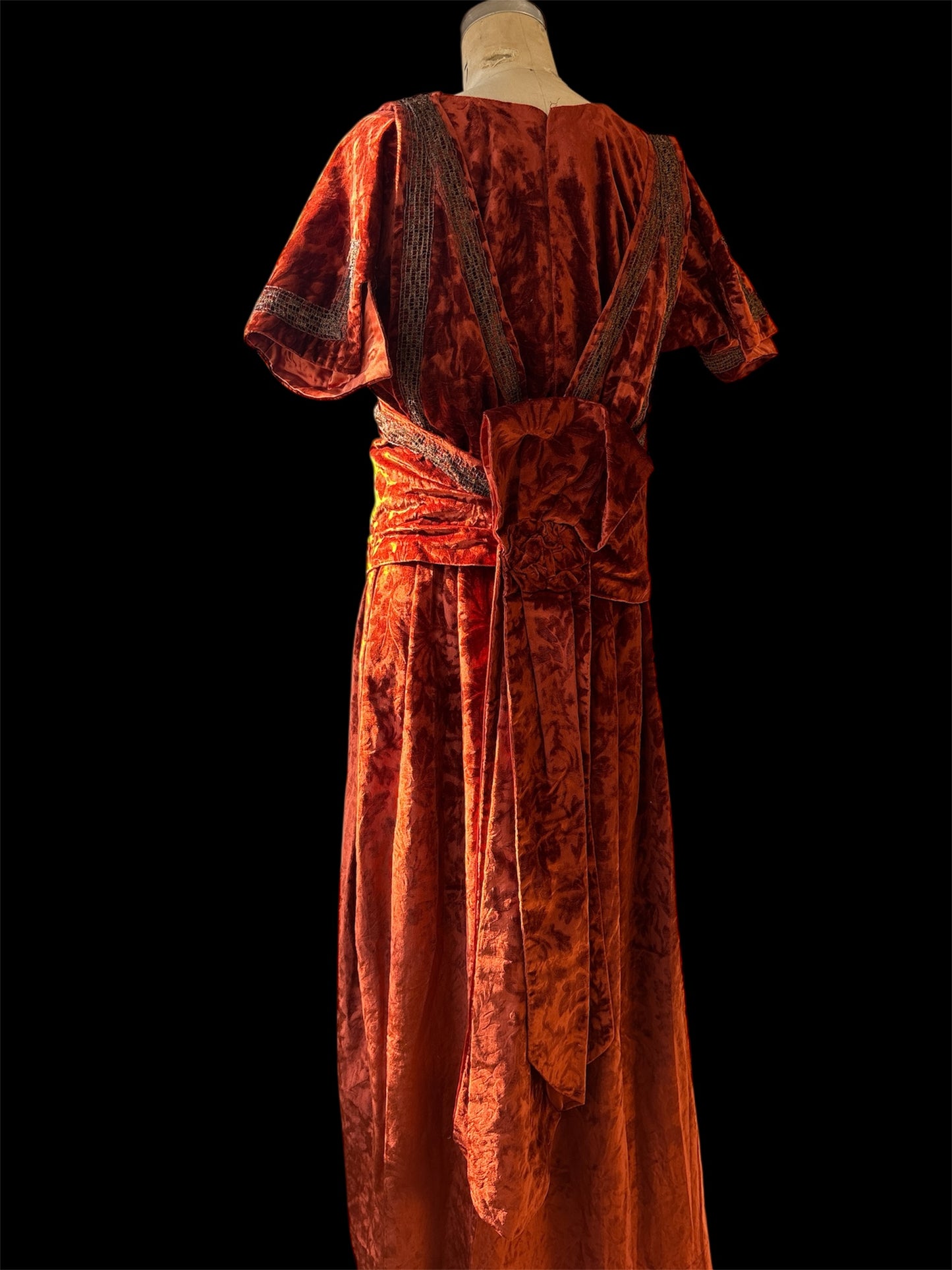 1910s/1920s devore velvet modular evening ensemble