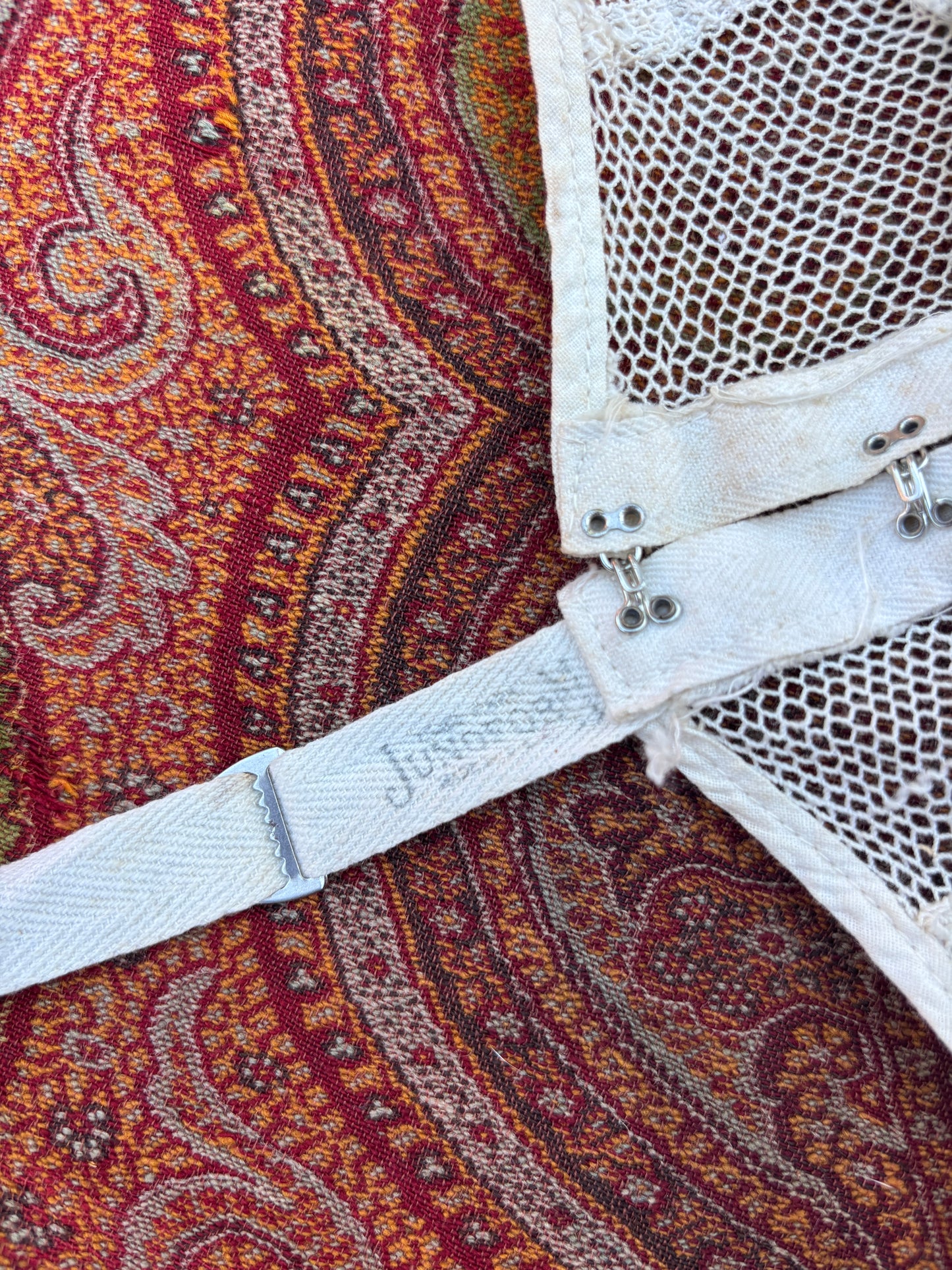 Edwardian net corset cover with frills