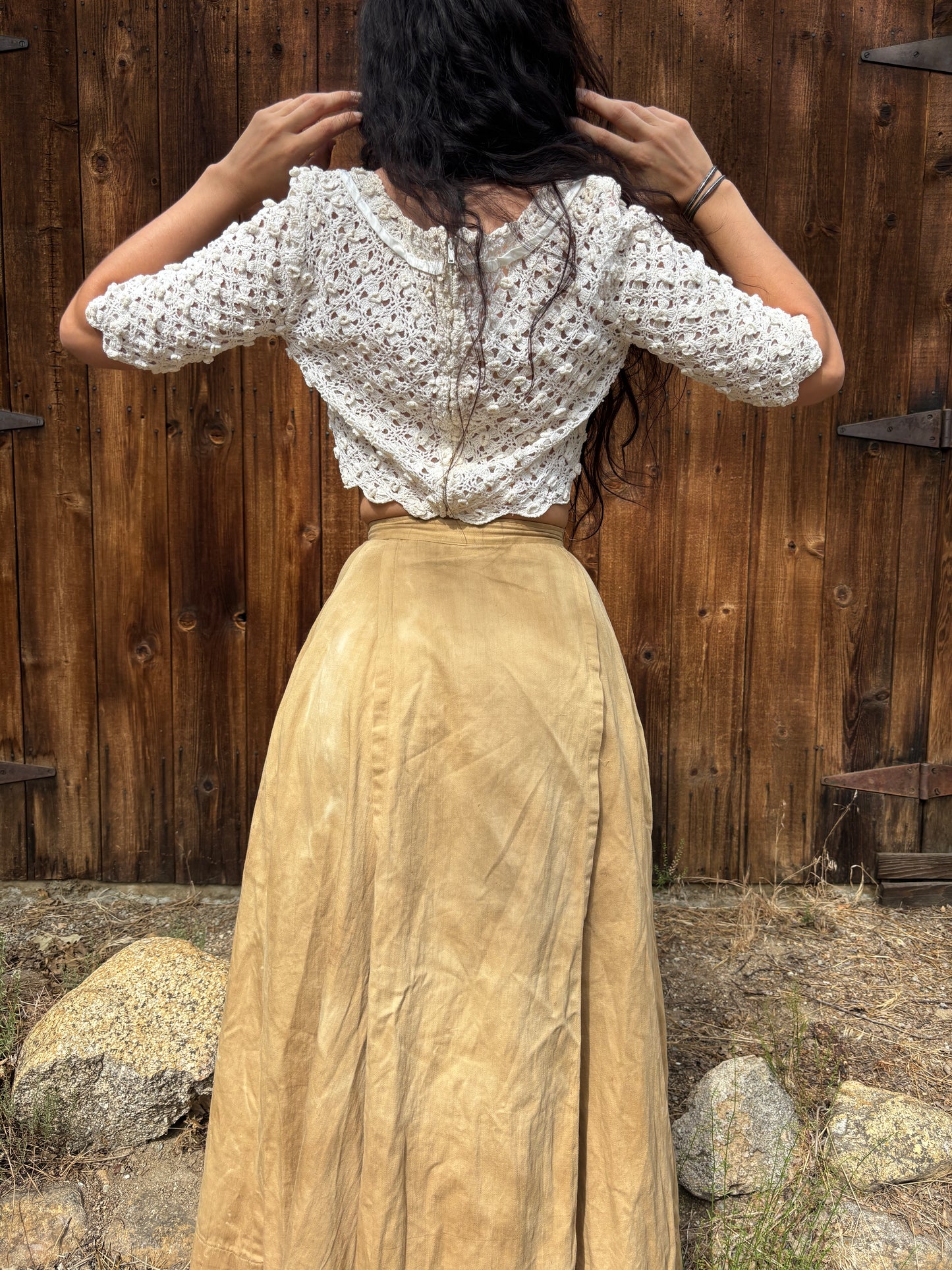 1950s Sybil Connolly Irish crochet couture blouse