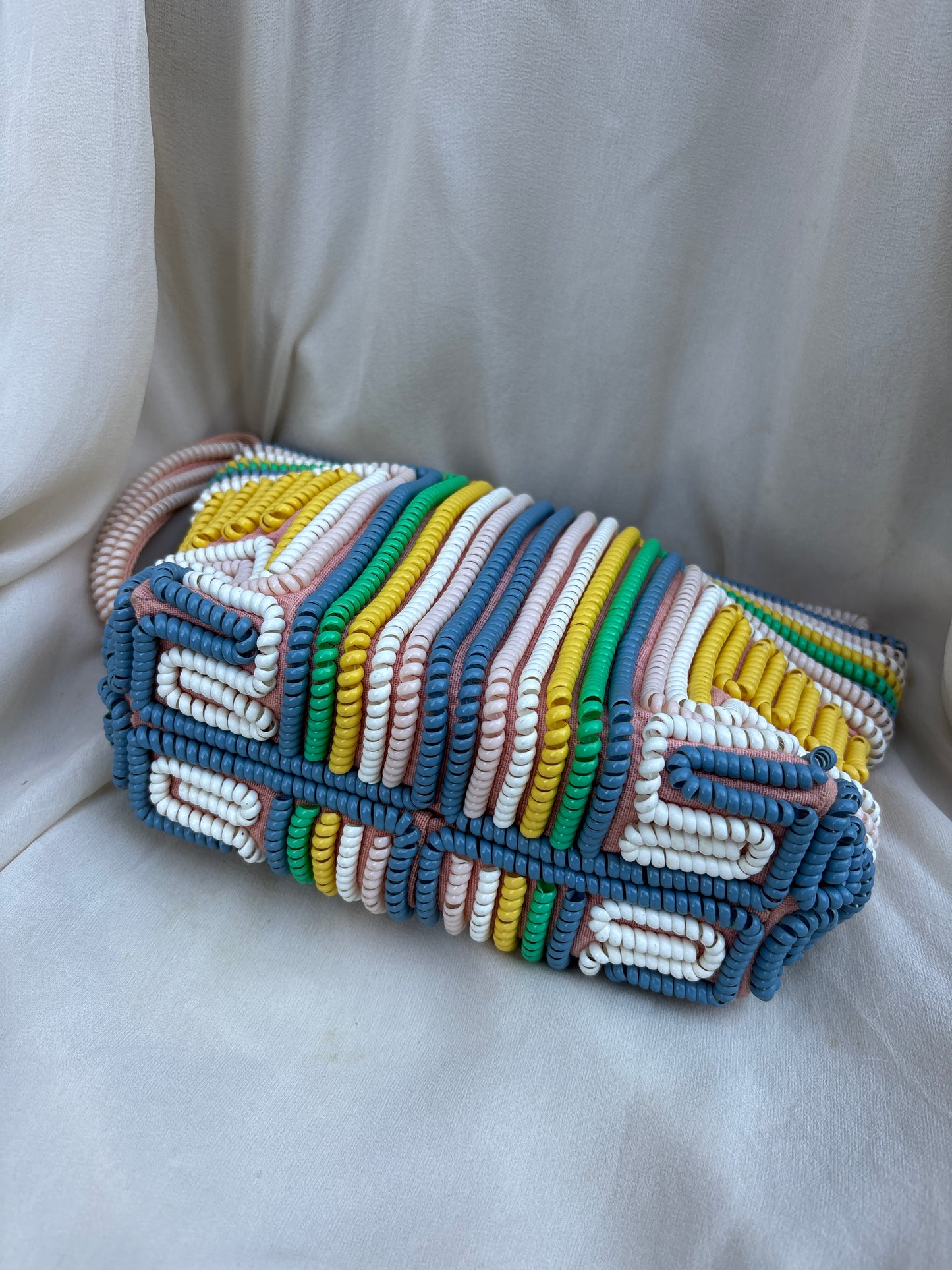 1940s rare pastel colorway telephone cord purse