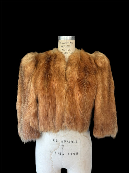 1940s cropped fox fur coat old Hollywood