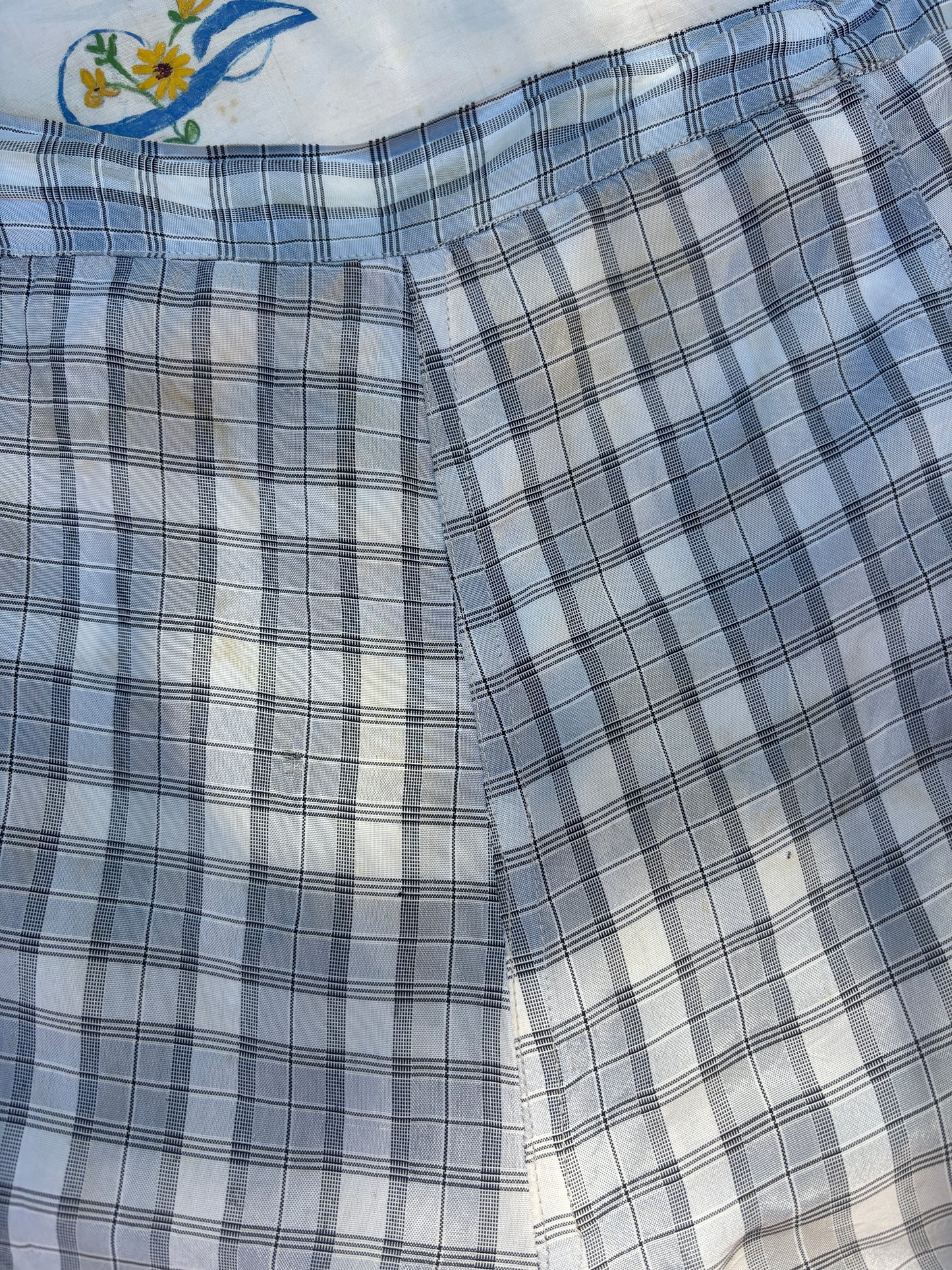 1940s rayon plaid 2 pc playsuit