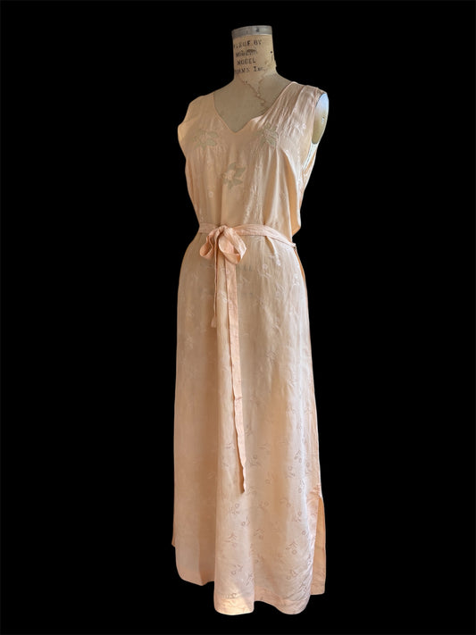 1930s blush pink pure silk slip dress