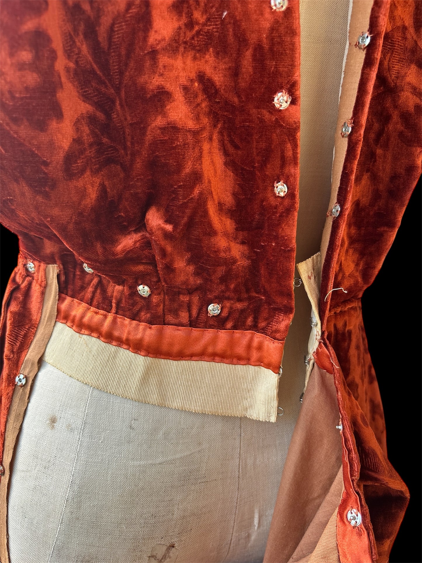 1910s/1920s devore velvet modular evening ensemble