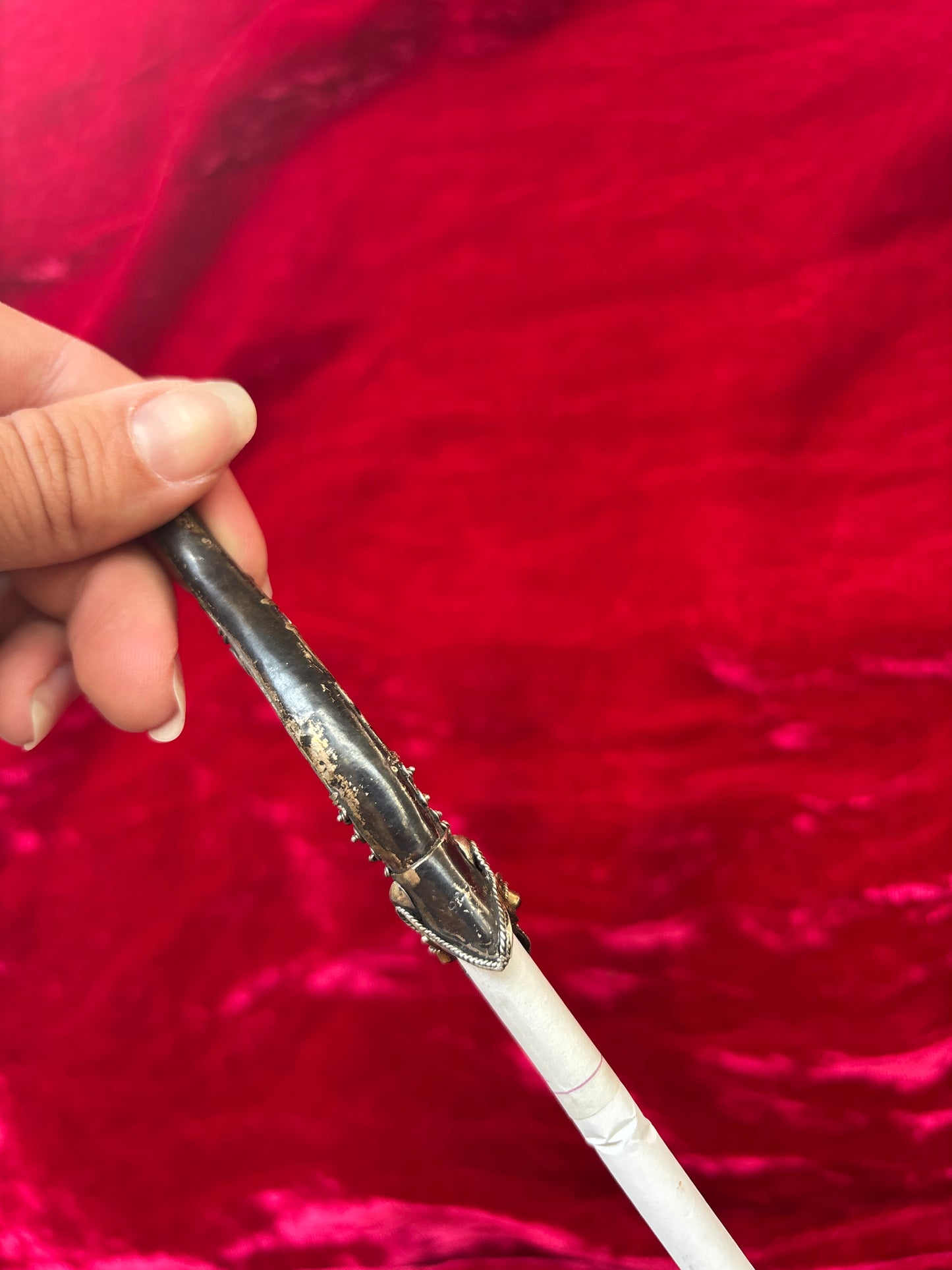 Antique Sterling Silver Dragon Cigarette Holder