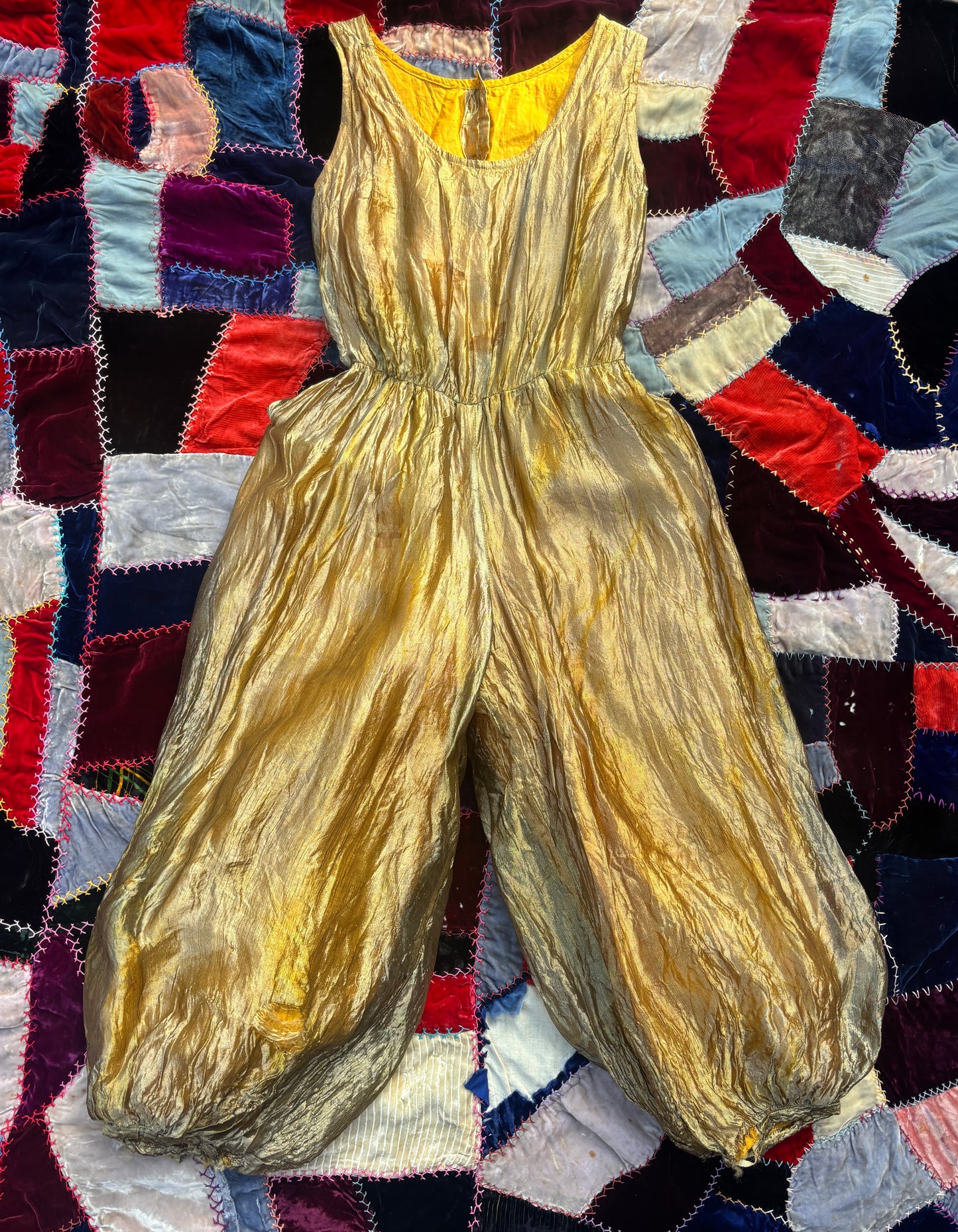 1930s gold genie/harem style jumpsuit