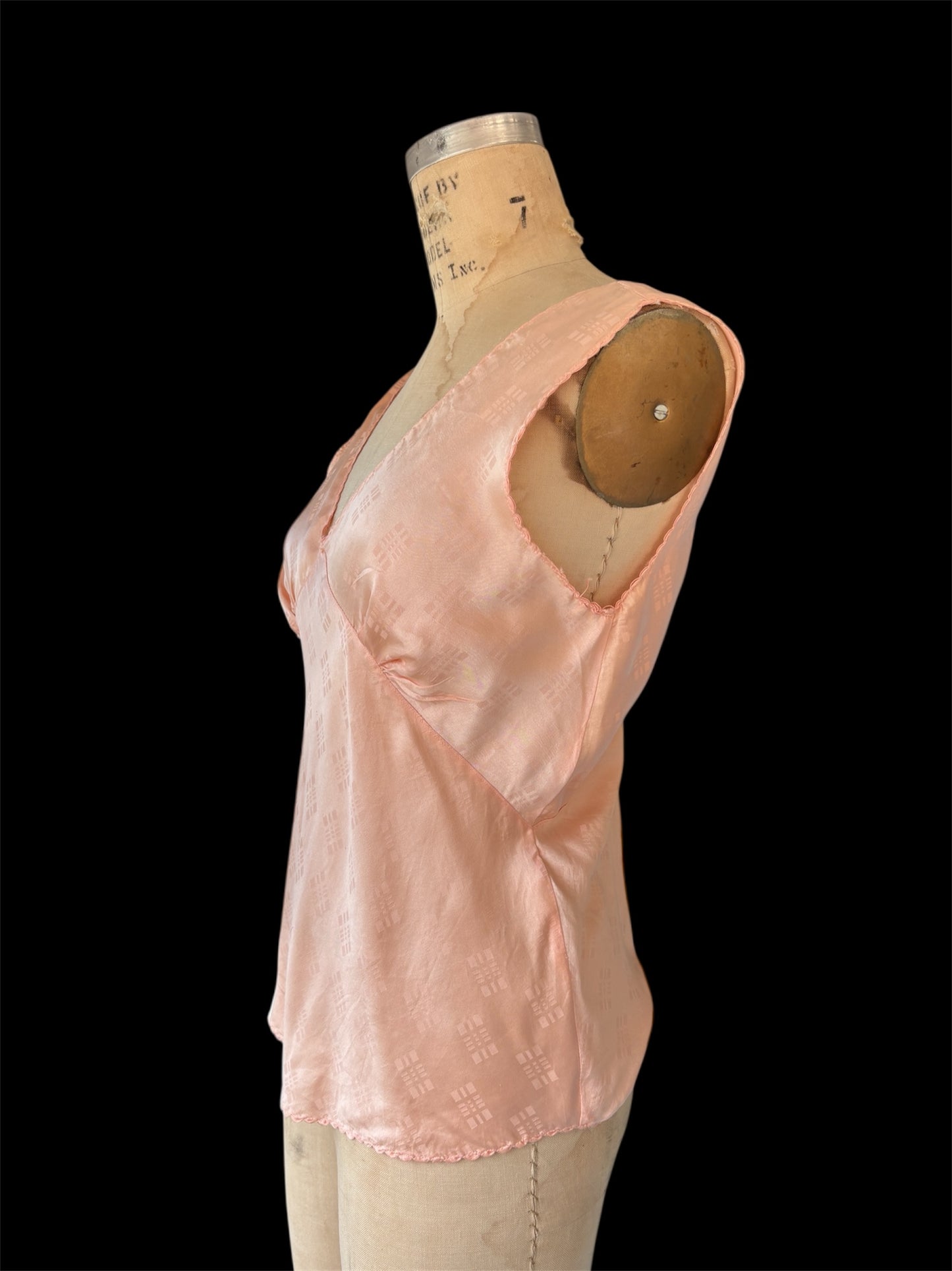 1930s bias cut jacquard loungewear top